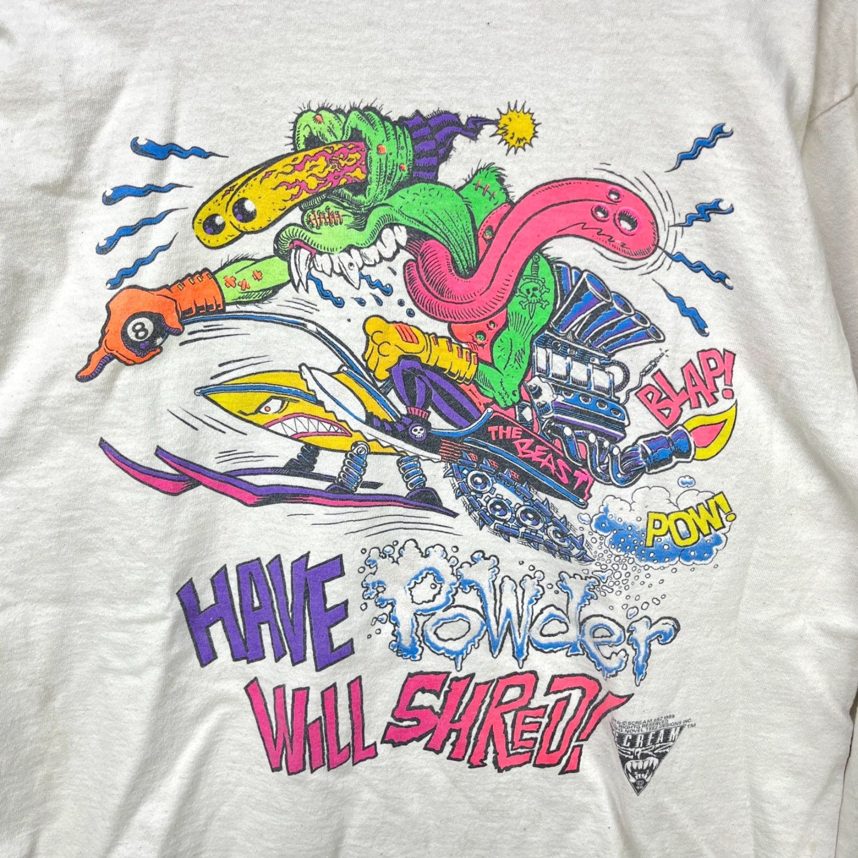 Vintage VINTAGE 90s Alien Beast Screamerz Long Sleeve Shirt L White Mens Size US L / EU 52-54 / 3 - 2 Thumbnail