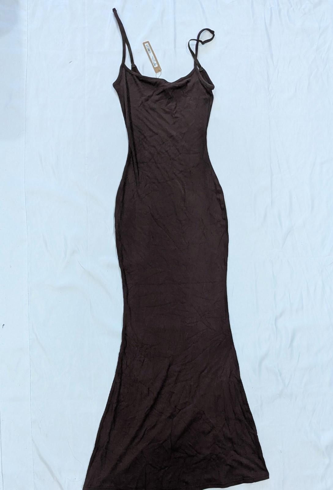 Swims NWT SKIMS Soft Lounge Long Slip Dress Phoenix Brown Size S Size S / US 4 / IT 40 - 2 Thumbnail