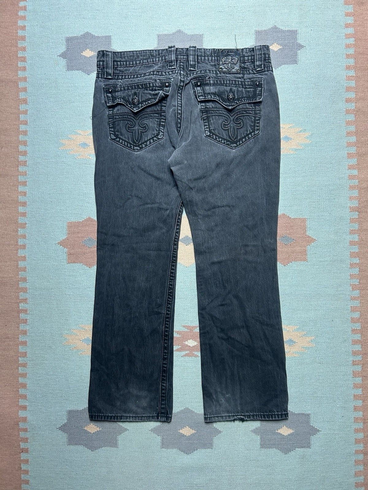 Rock Revival Rock Revival Steven straight jeans faded embroidered 40x32 Size US 40 / EU 56 - 1 Thumbnail