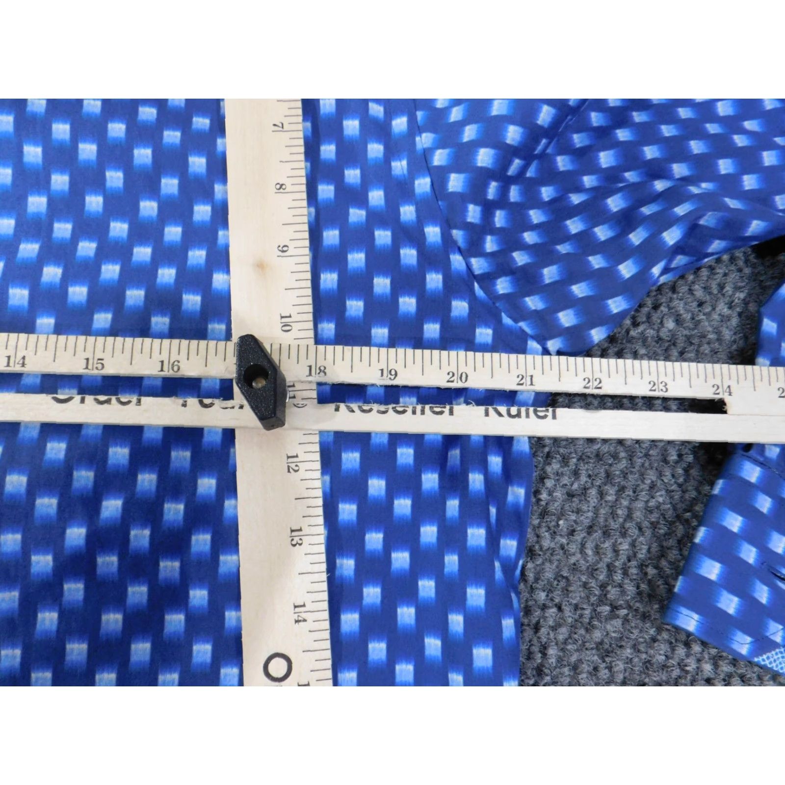 BUGATCHI Bugatchi Mens Button-Up Shirt Collar Down Long Sleeve Geometric Blue Cotton Knit Casual Regular M Size Adult Mens Size US M / EU 48-50 / 2 - 4 Thumbnail