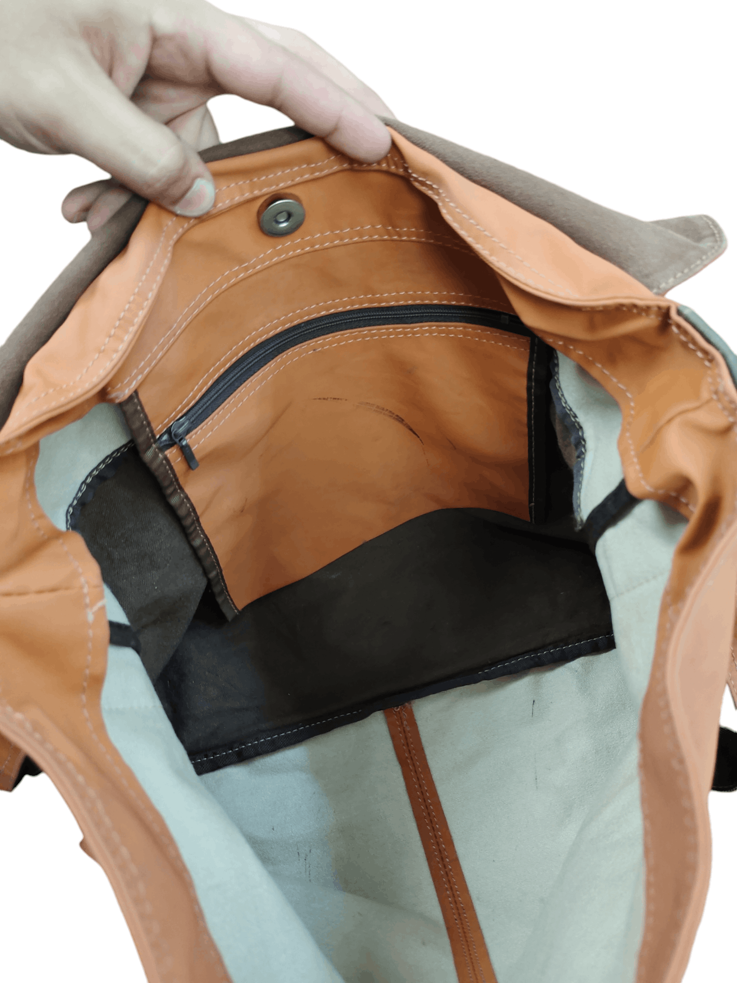 Yohji Yamamoto Vintage Yohji Yamamoto Cotton Leather Shoulder Sling Bag Size ONE SIZE - 14 Thumbnail