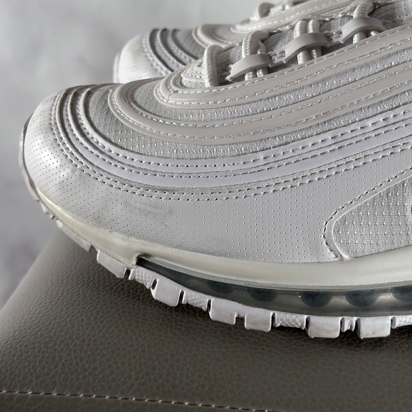 Nike Air Max 97 White Metallic Silver Size US 8.5 / IT 38.5 - 3 Thumbnail
