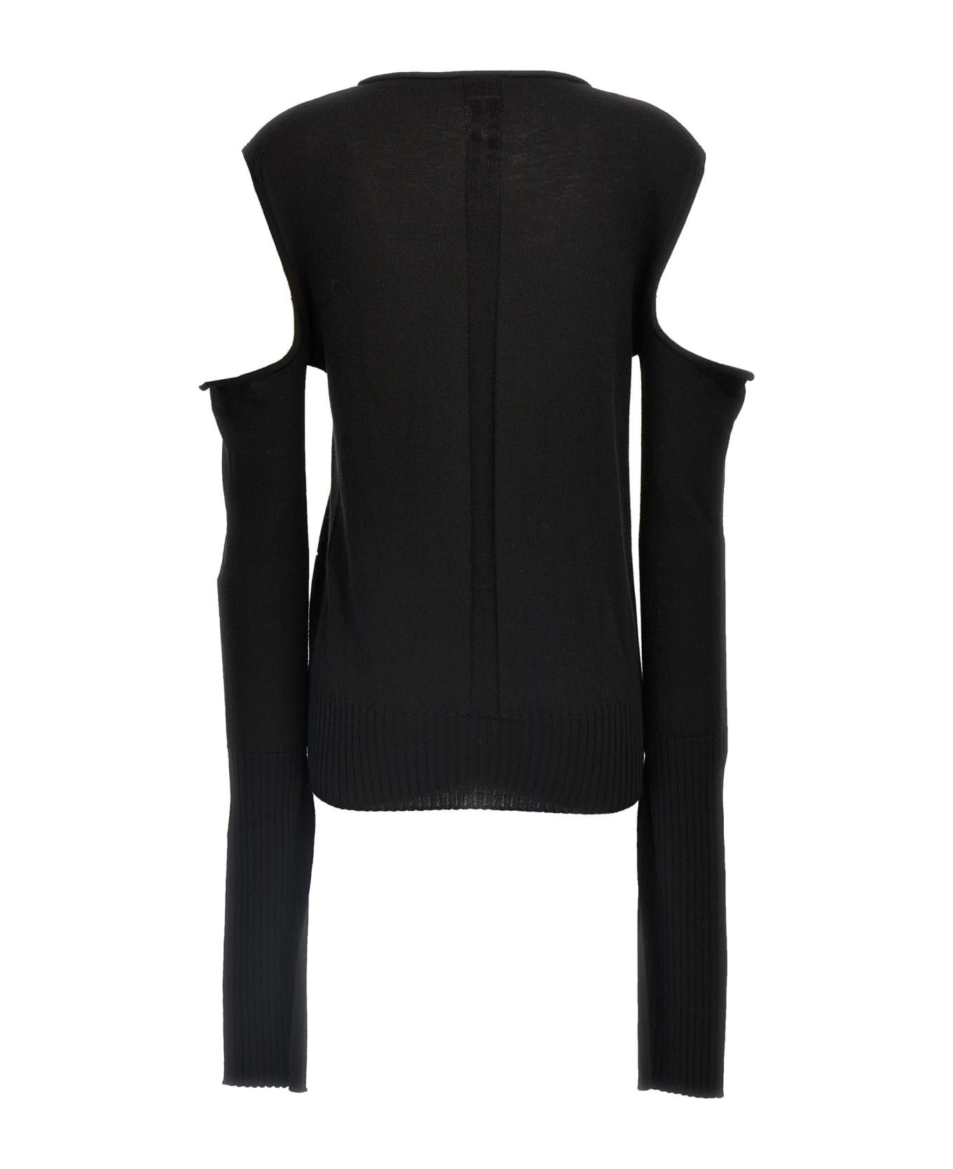 Rick Owens o1y0126 Wool Sweater in Black Size M / US 6-8 / IT 42-44 - 2 Thumbnail