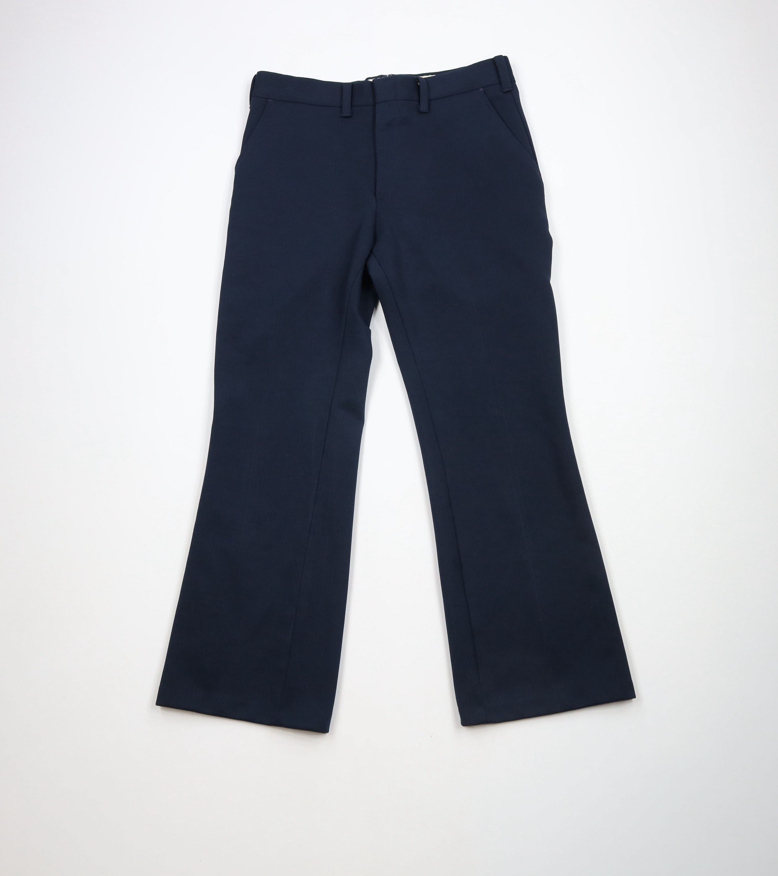 Vintage Vintage 70s Streetwear Bell Bottoms Chino Pants Blue USA Size US 34 / EU 50 - 1 Thumbnail