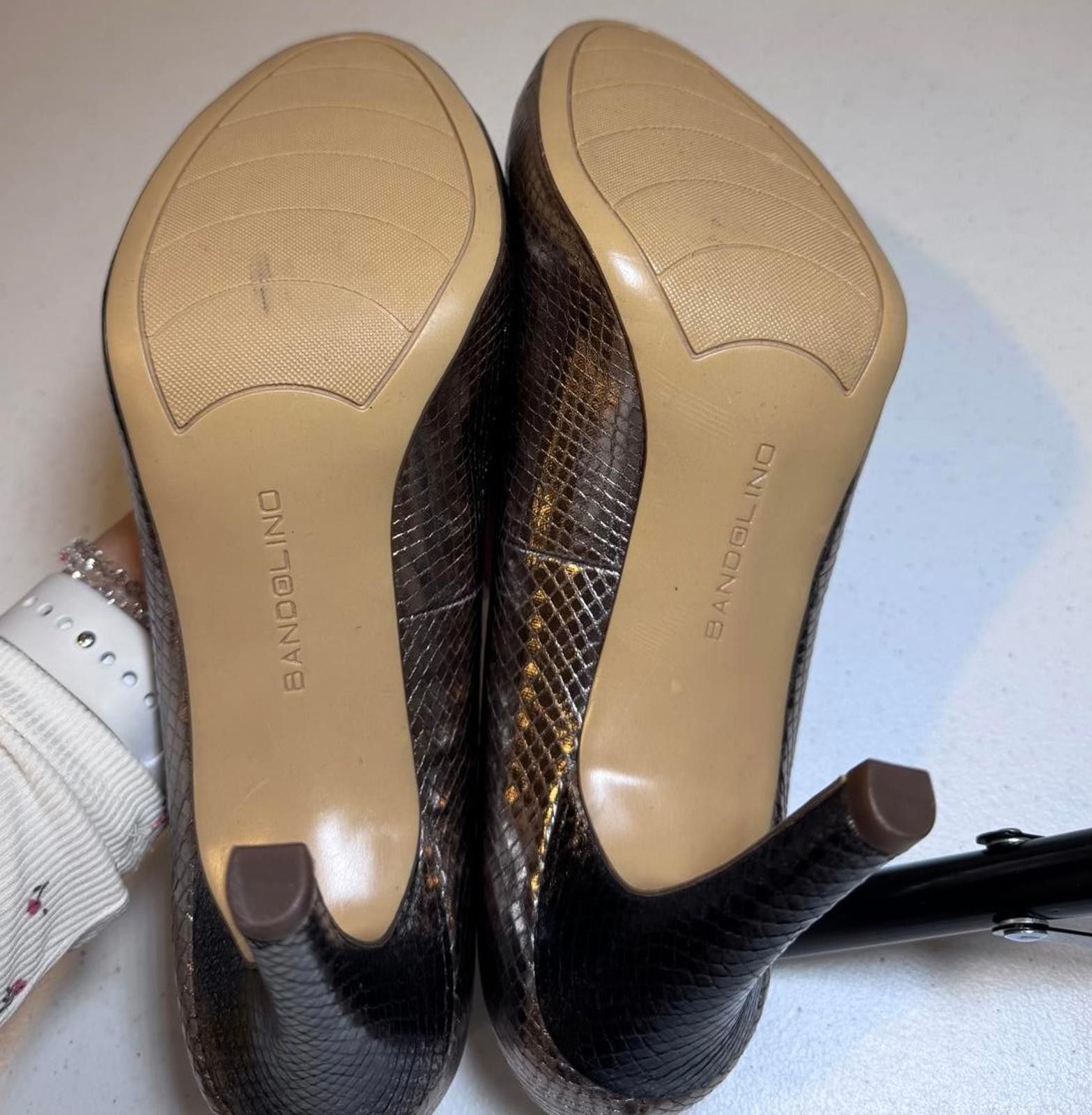 Designer Stylish Bandolino Metallic Heeled Pumps, size 11 Size US 11 / IT 41 - 6 Thumbnail