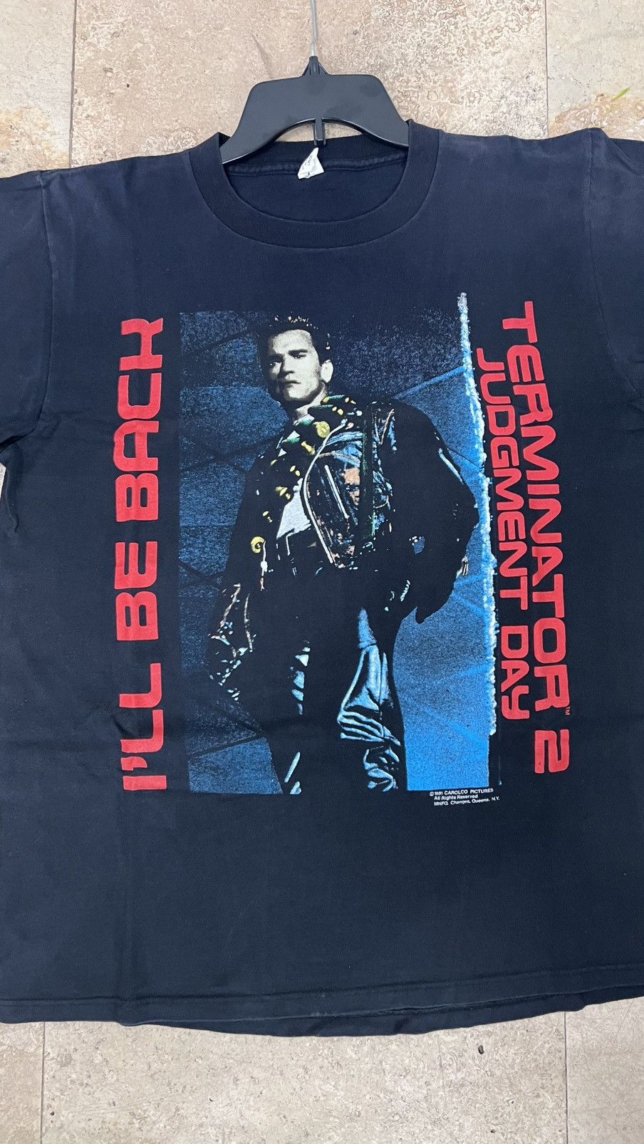 Vintage 1991 TERMINATOR 2 Judgement Day T2 I'll Be Back Tee Sz Large Size US L / EU 52-54 / 3 - 10 Thumbnail