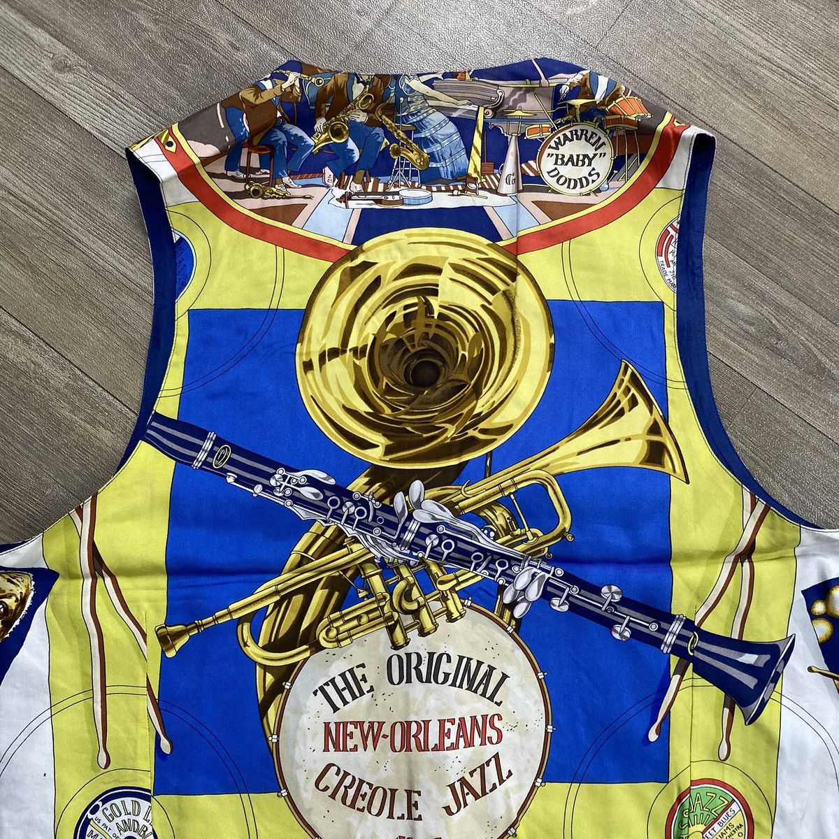 Hermes 1990s Vintage Hermes Paris New Orlens Creole Jazz Silk Vest Size US M / EU 48-50 / 2 - 13 Thumbnail