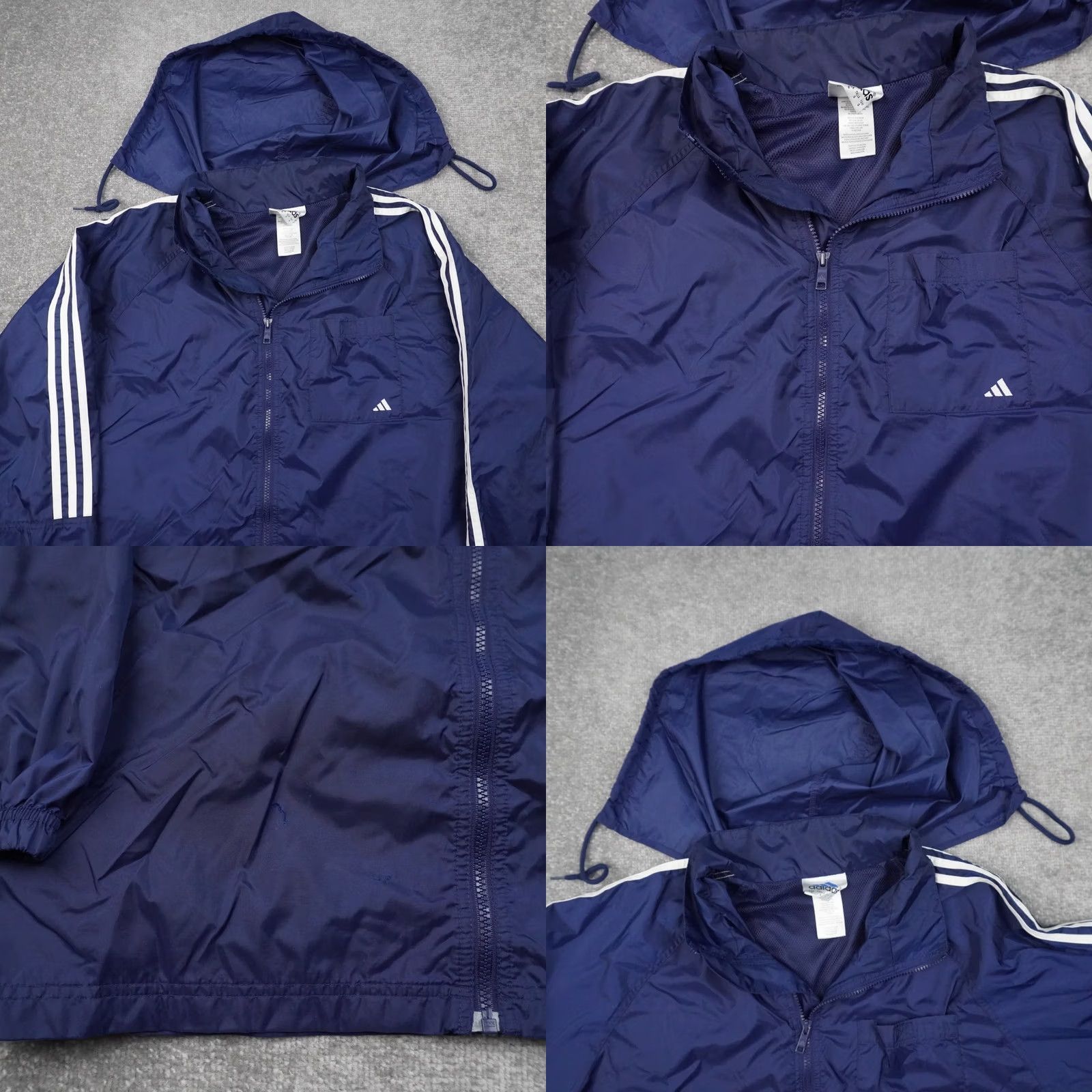 Adidas VINTAGE adidas Windbreaker Hooded Mens XL Blue Full Zip Jacket Size US XL / EU 56 / 4 - 8 Thumbnail