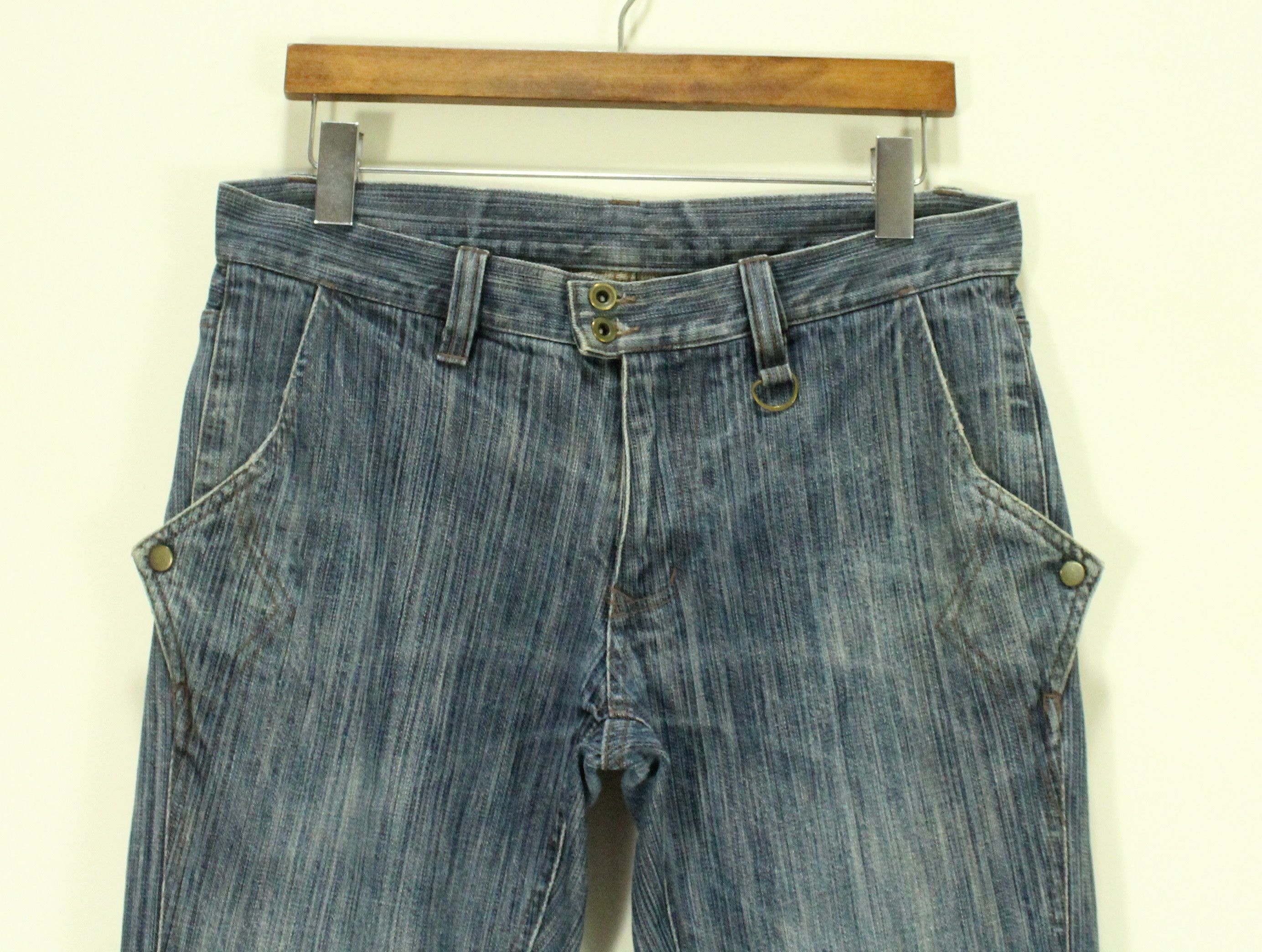 Japanese Brand Open Leg Button NICOLE CLUB FOR MEN Denim Pocket Button Size US 32 / EU 48 - 5 Thumbnail