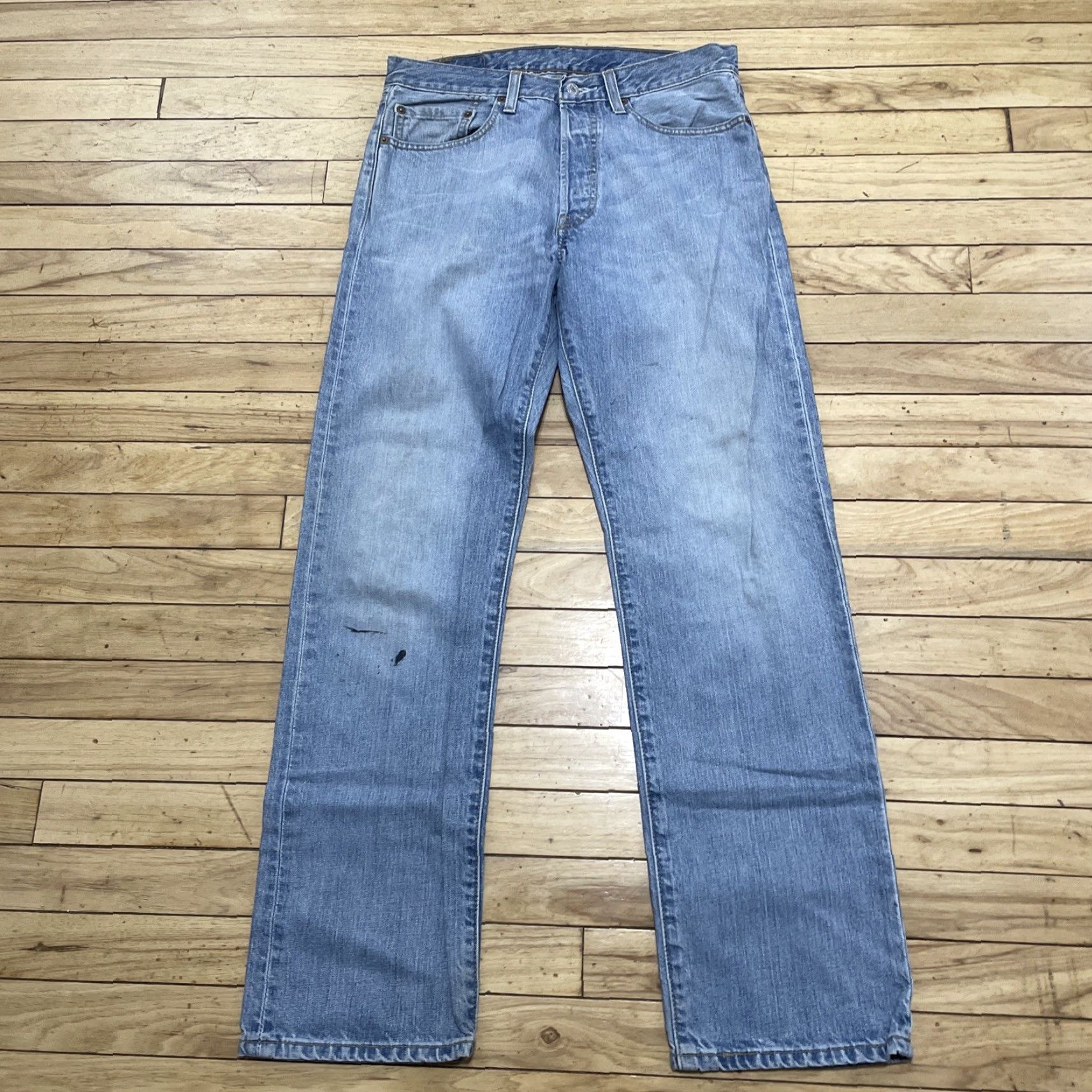 Levi's VINTAGE Levi's 501xx Jeans Men 32 Streetwear Paint Grunge Rivet Blue 30x32 Jeans Mens Blue 501xx Y2K Streetwear Distressed Button Fly Size US 32 / EU 48 - 2 Thumbnail