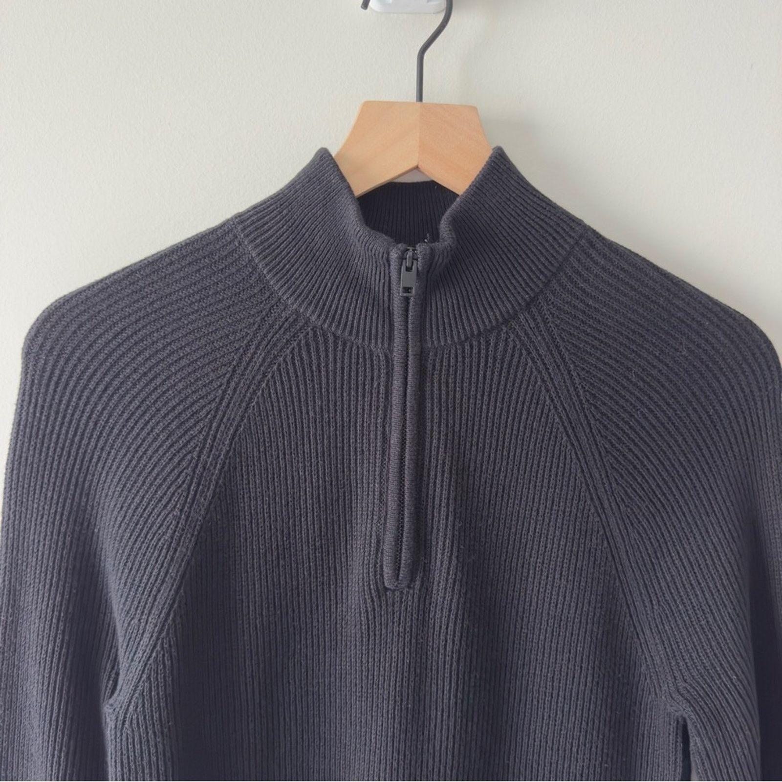 Express Express Black Half-Zip Turtleneck Sweater ribbed long sleeve Size M / US 6-8 / IT 42-44 - 6 Thumbnail