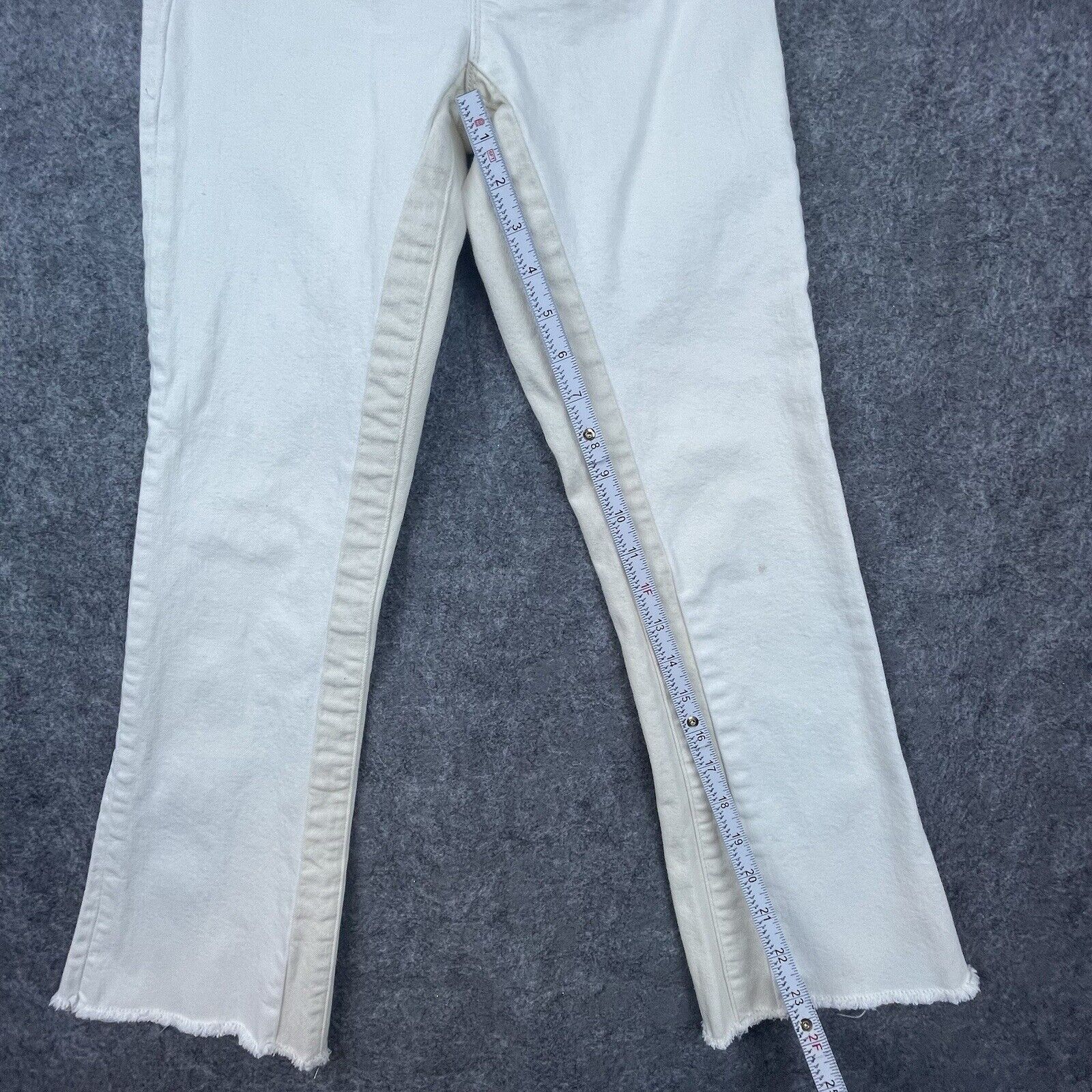 Frame Frame Denim Jeans Women 24 Le Crop Mini Boot White Two Toned Size 24" / US 00 / IT 34 - 7 Thumbnail