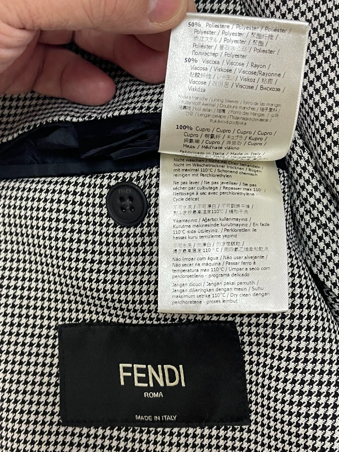 Fendi Fendi Houndstooth Regular Fit Runway Suit Men's 52 Size US L / EU 52-54 / 3 - 5 Thumbnail