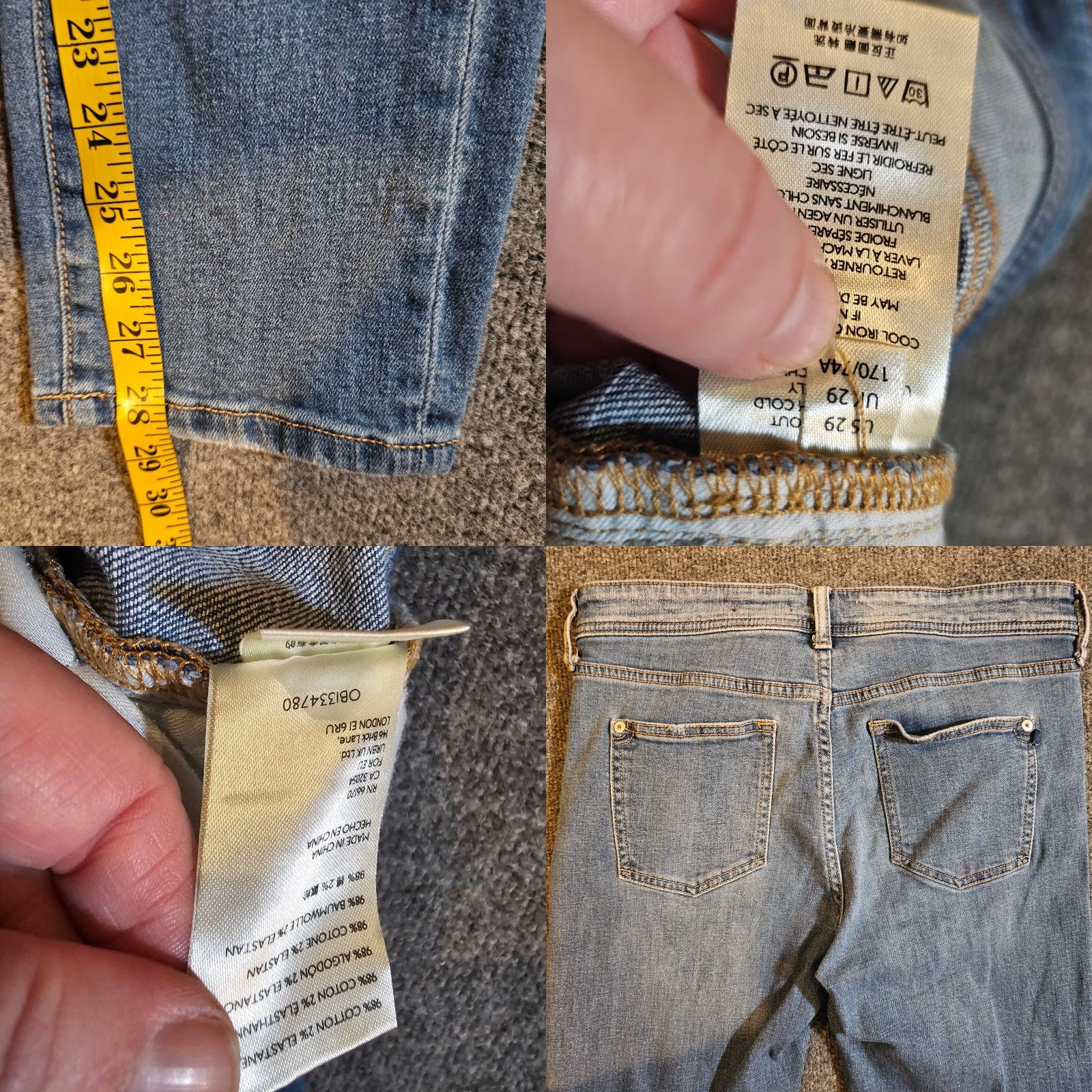 Vintage Pilcro Anthropologie Jeans Womens 29 Blue Distressed Straight Mid Rise Stretchy Maxi? Size 29" - 8 Thumbnail