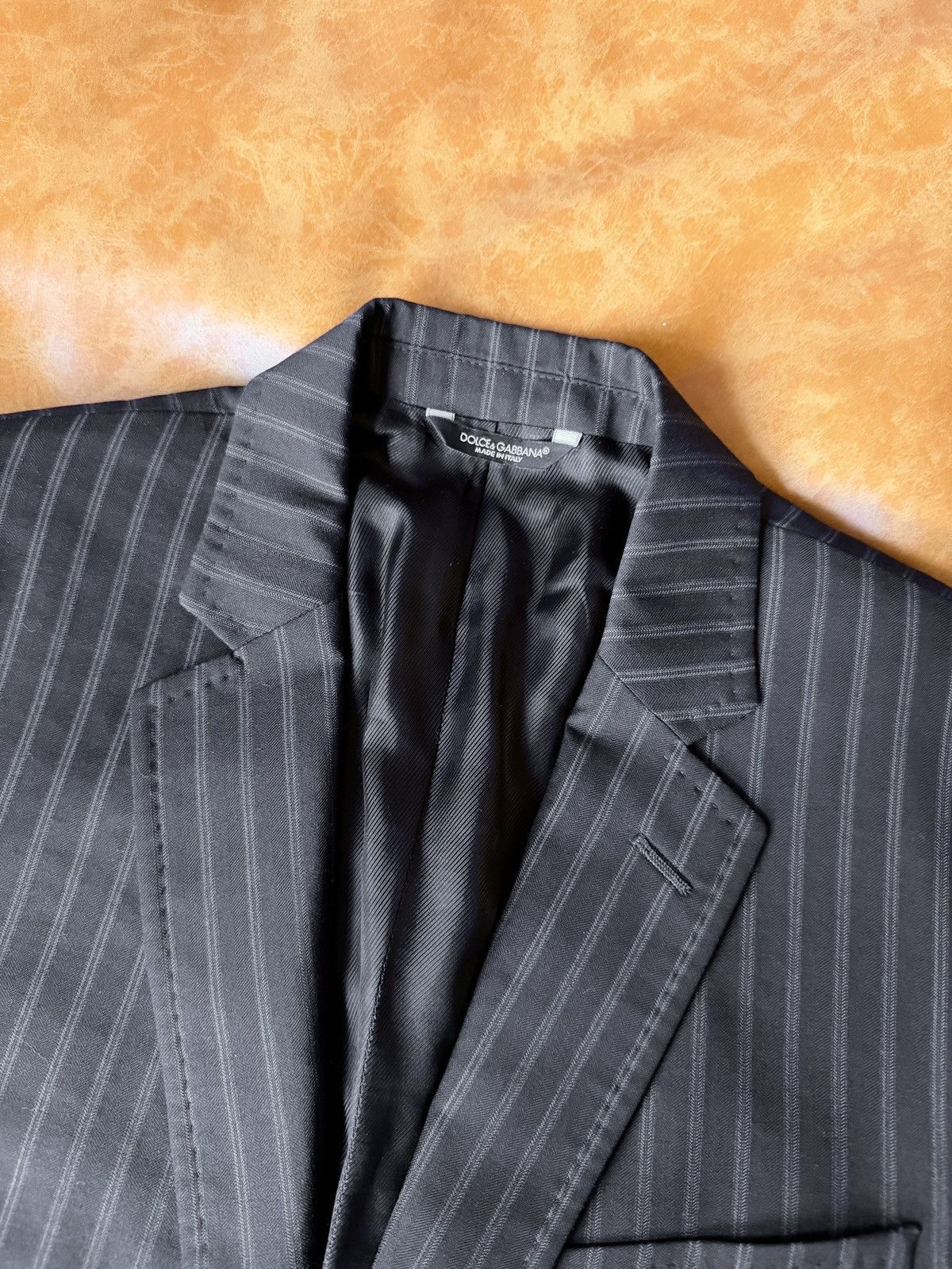 Dolce & Gabbana Dolce & Gabbana Pinstriped Charcoal Black Blazer Luxury Size 46R - 2 Thumbnail