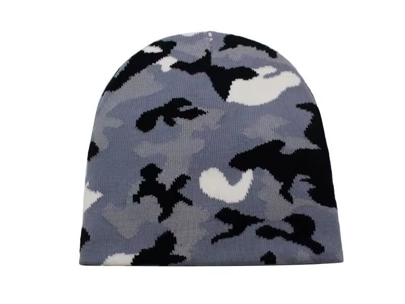 Japanese Brand Camouflage Knitted Elastic Beanie Hat Size ONE SIZE - 2 Thumbnail