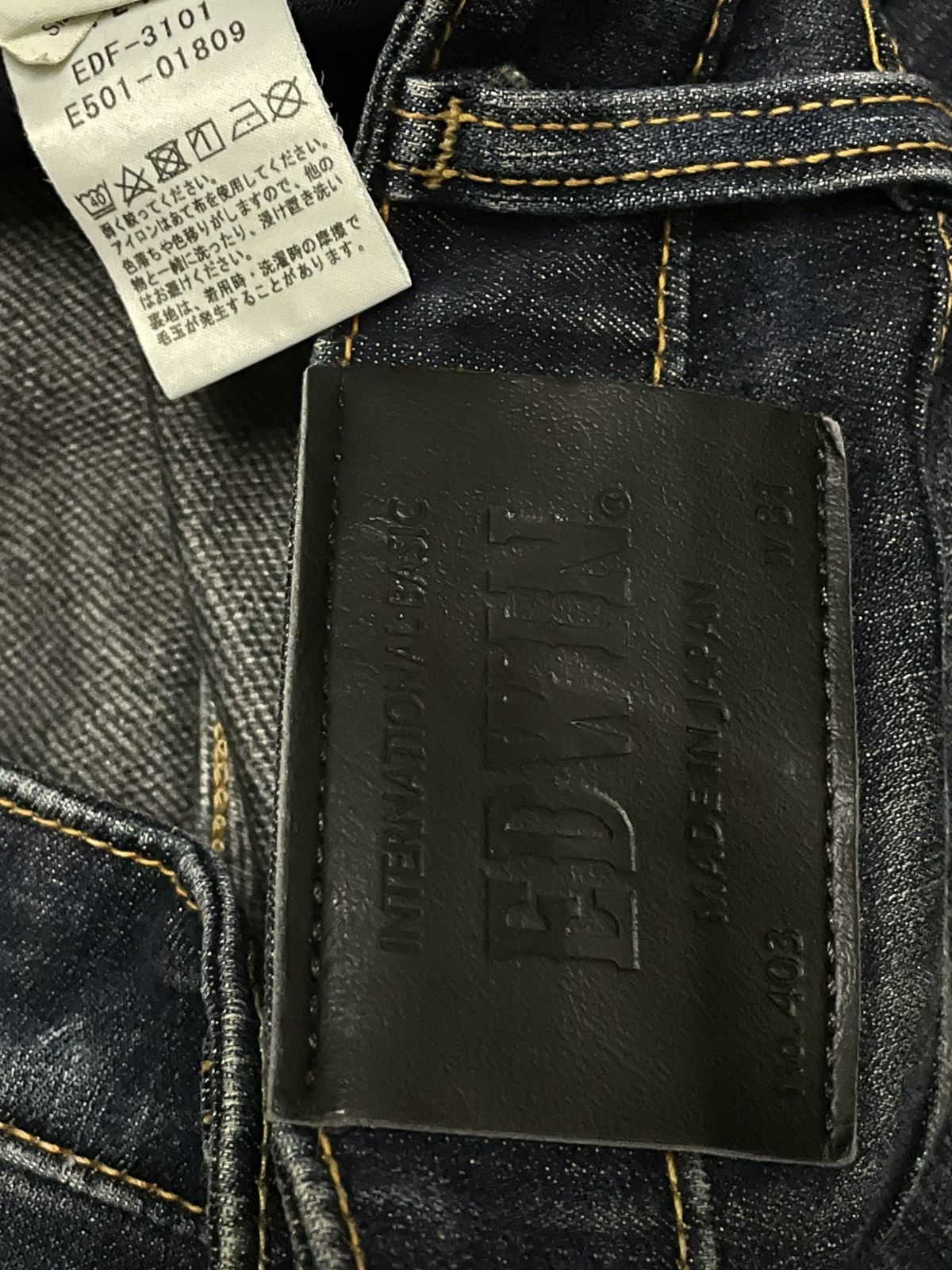 Vintage 1990s Japan Designer Edwin 403 Blue Denim Streetwear