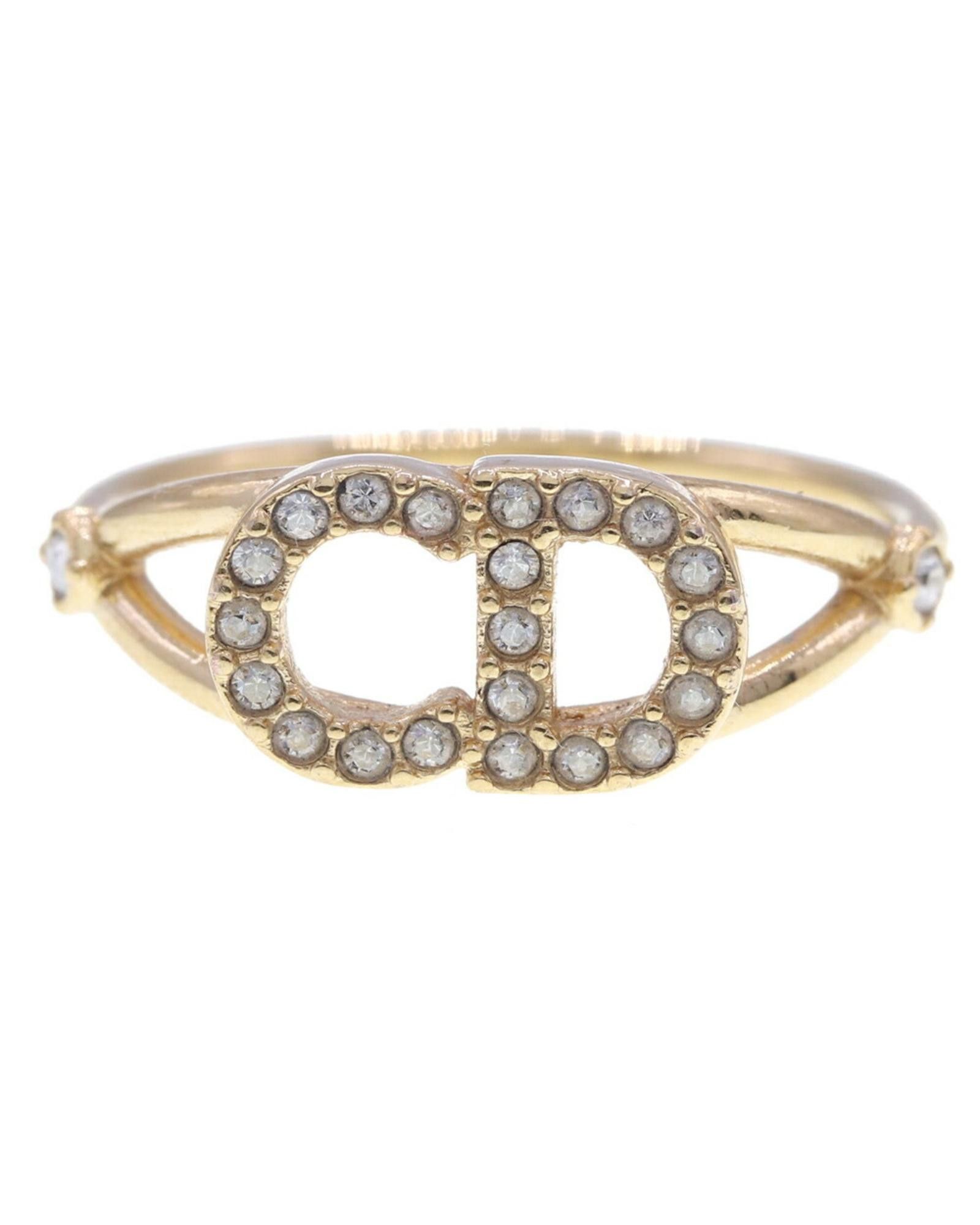 image of Dior Radiant Crystal Metal Band Ring in Gold, Women's