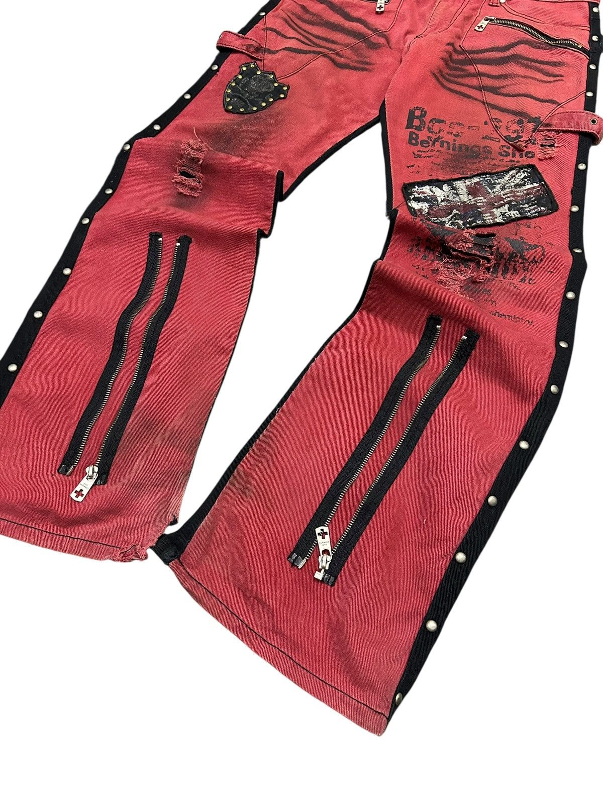 BERNINGS SHO Vintage Berning Sho Flare Original Distressed Punk Design Size US 34 / EU 50 - 4 Thumbnail