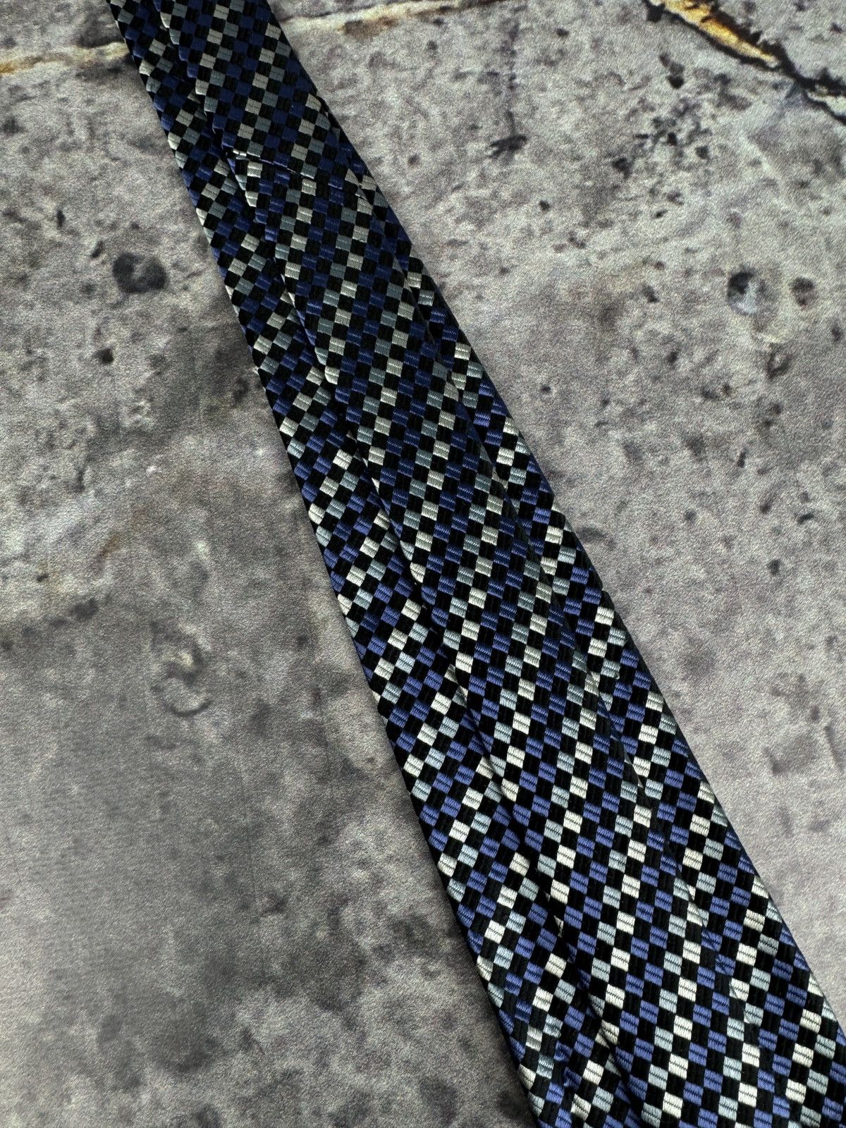 Aquascutum Aquascutum London Silk Tie Geometric Check Pattern Size ONE SIZE - 4 Thumbnail