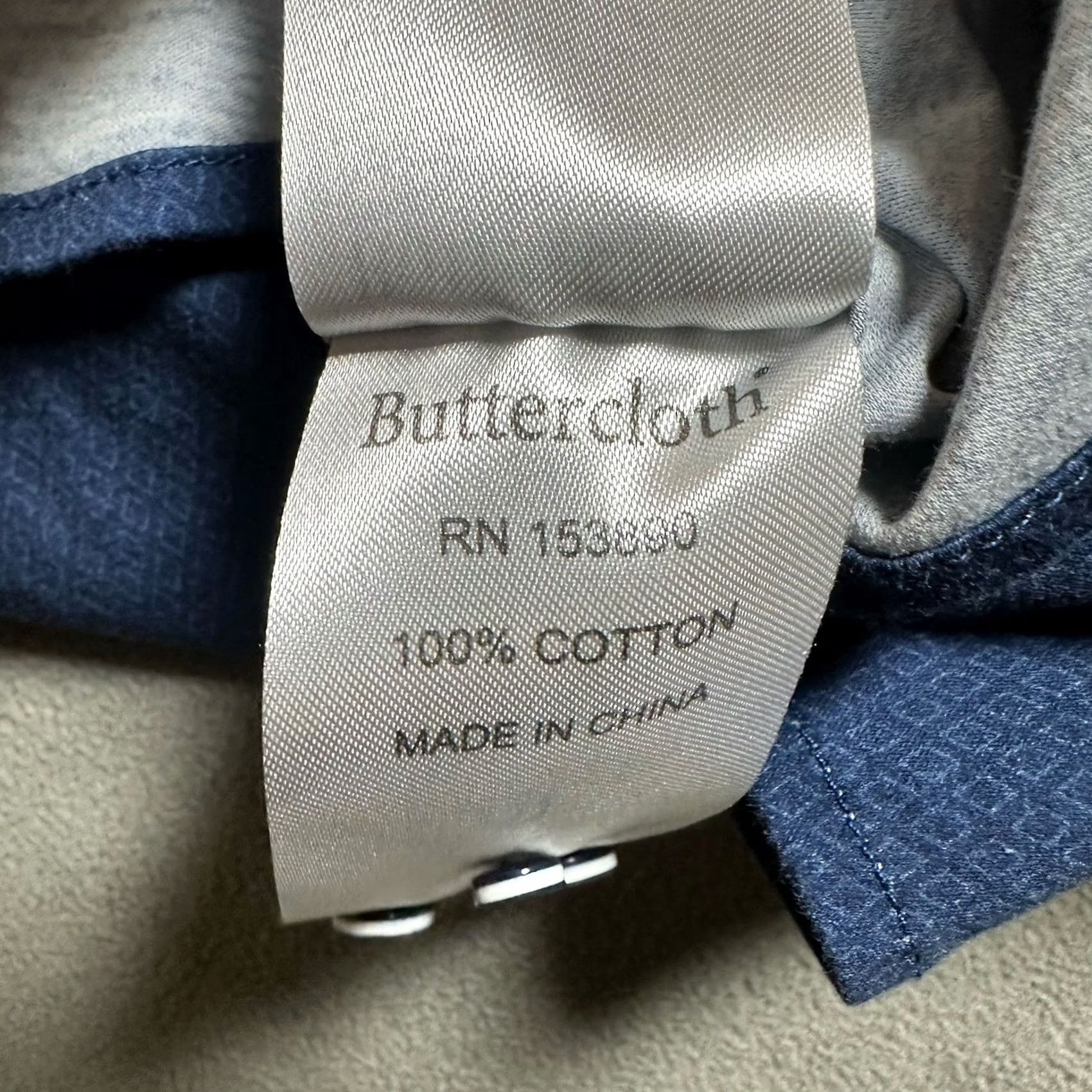 Vintage ButterCloth Shirt Mens XLT Blue Diamond Geometric Long Sleeve Polo Stretch Golf Size US XL / EU 56 / 4 - 6 Thumbnail