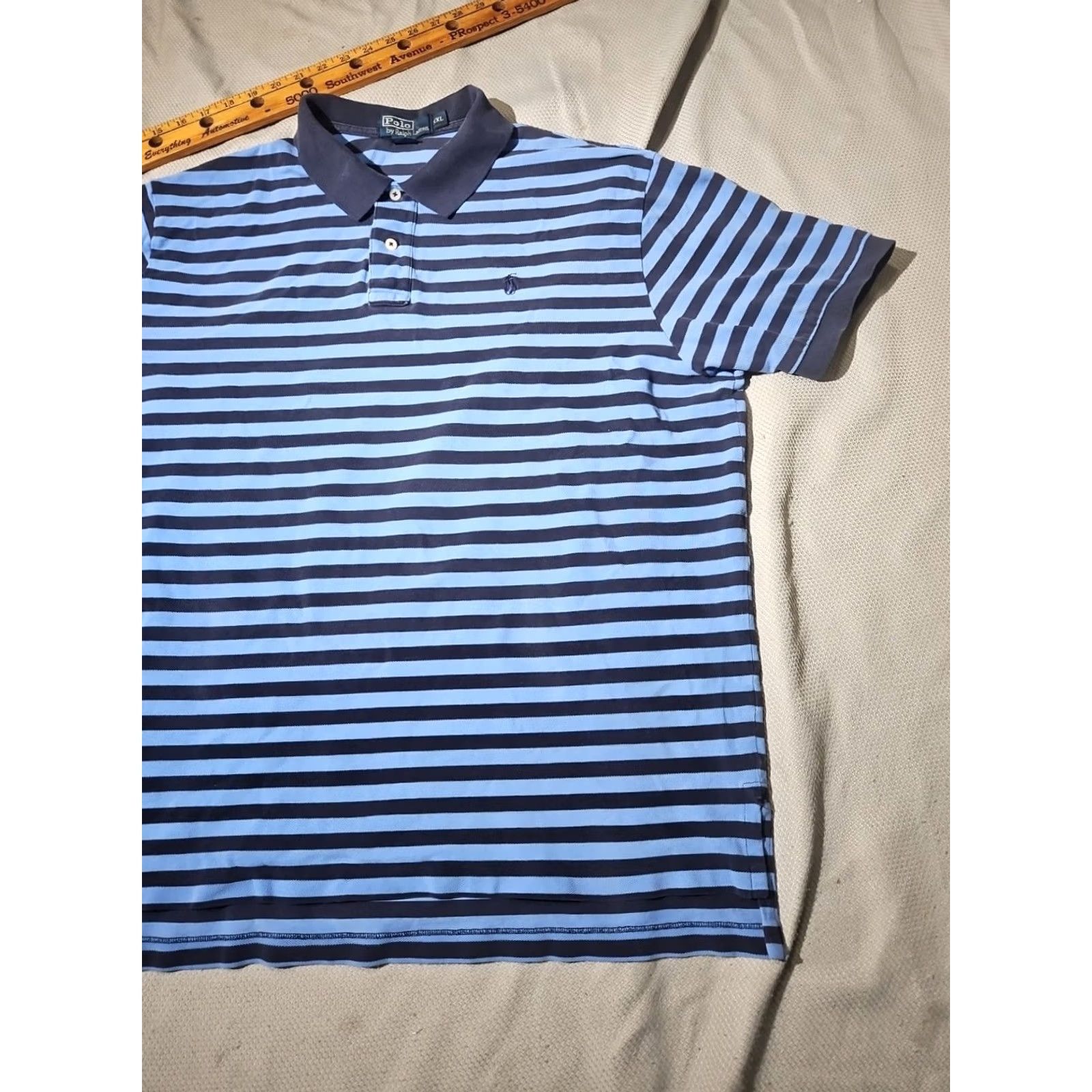 Ralph Lauren Ralph Lauren Polo Shirt Mens 2XL Blue Striped Preppy Button Pony Logo Casual Polo Shirt Size US XXL / EU 58 / 5 - 4 Thumbnail