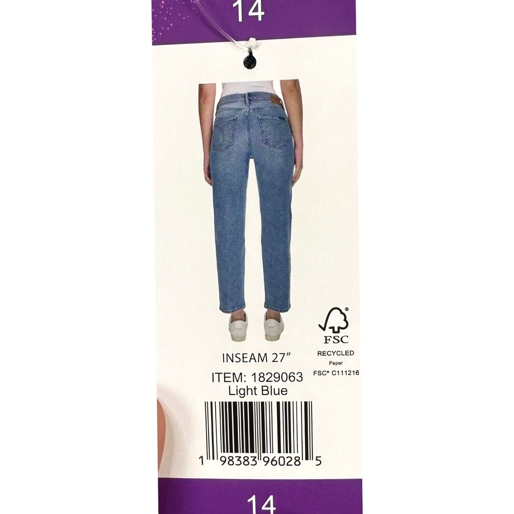 Calvin Klein Calvin Klein Womens Straight Jeans 14 Gray High Waist 5 Pocket Stretch Denim NEW Size 36" / US 14 / IT 50 - 2 Thumbnail