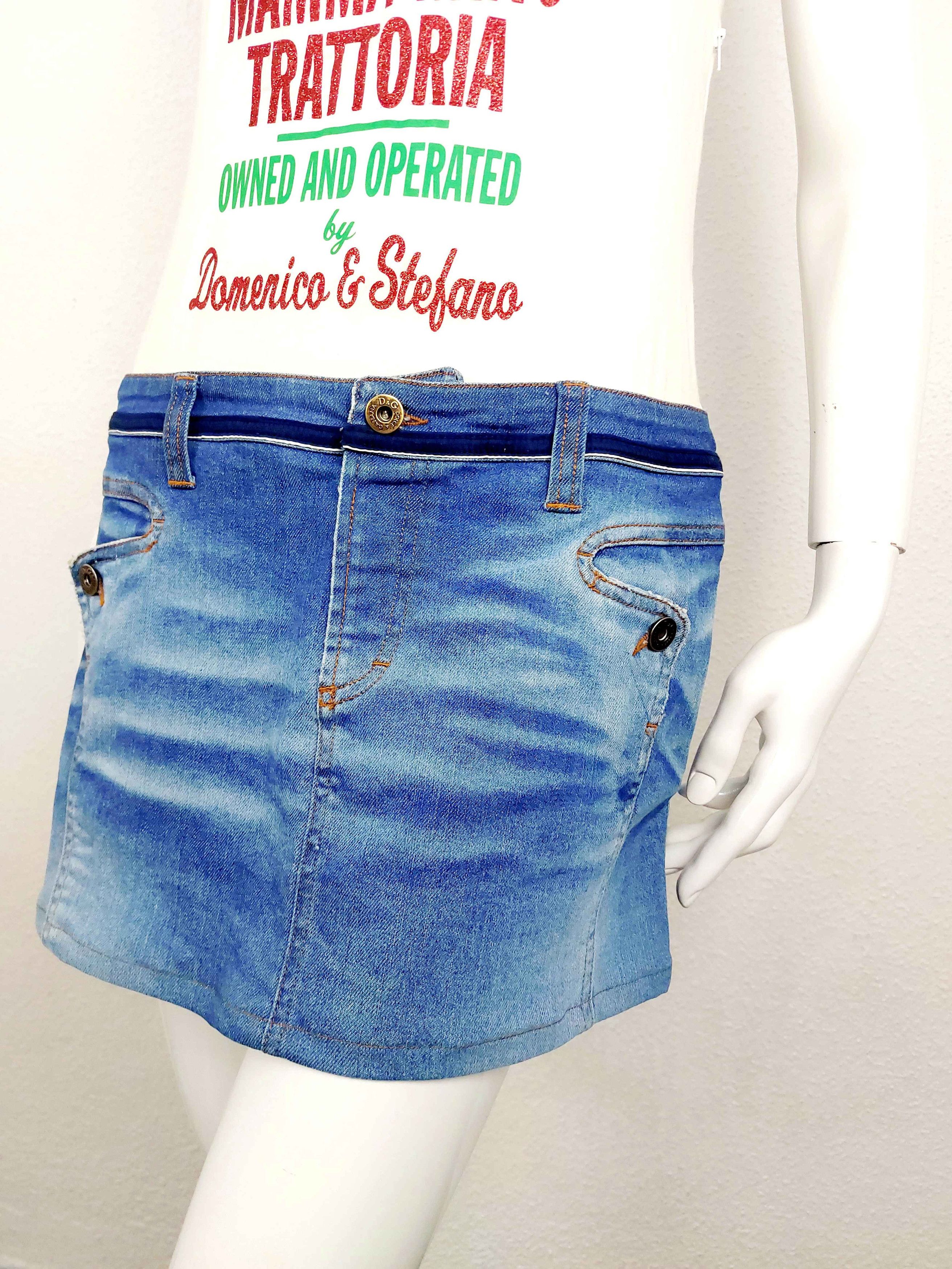 Dolce & Gabbana Dolce and Gabbana D&G Spaghetti Co Trattoria Denim Dress Size M / US 6-8 / IT 42-44 - 4 Thumbnail