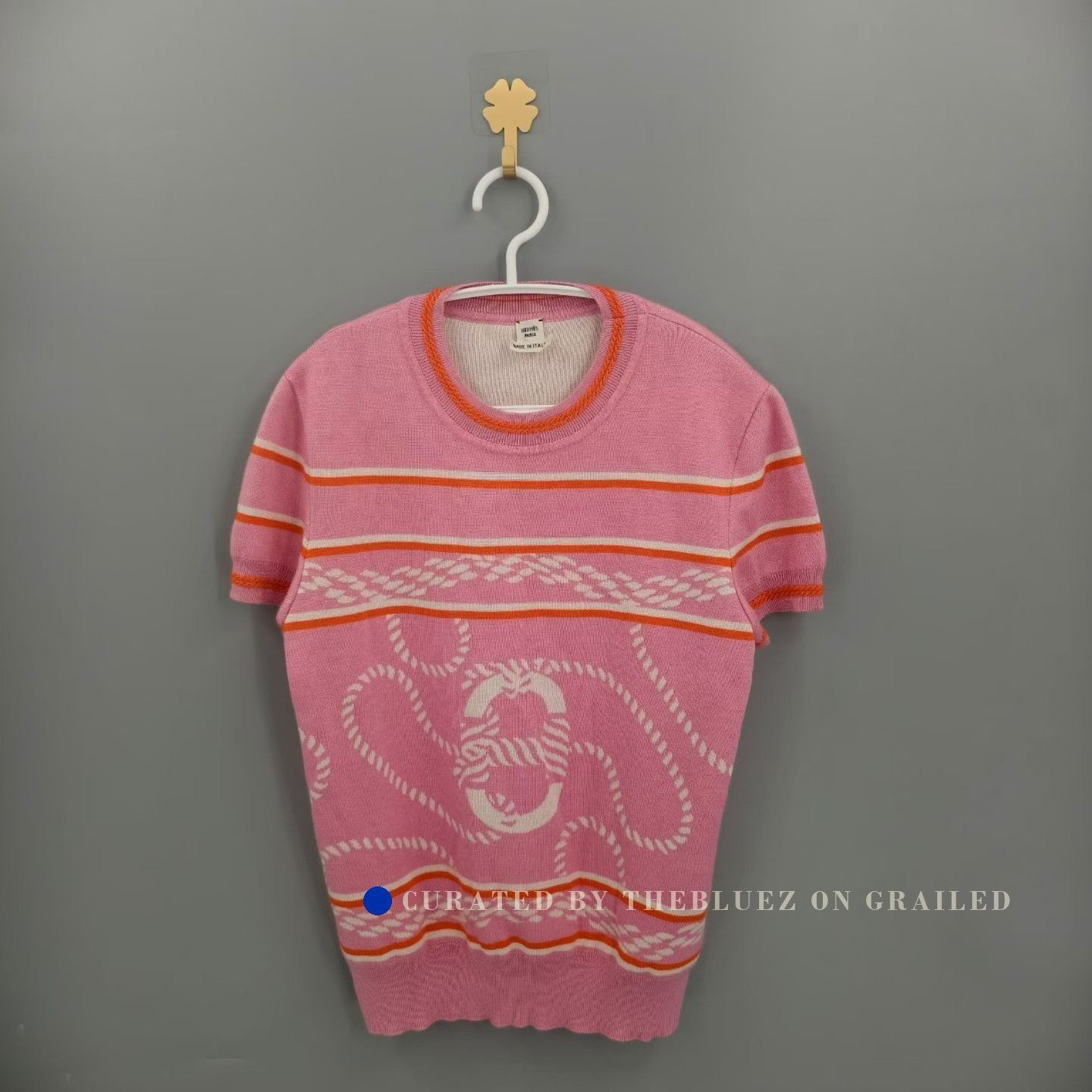 Hermes Hermes Pink Pig Nose Cashmere Knit Top Size S / US 4 / IT 40 - 1 Thumbnail