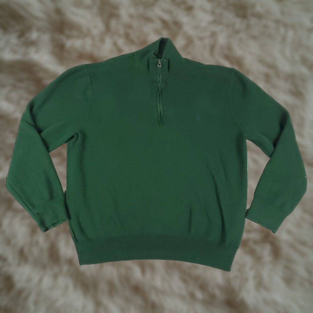 Ralph Lauren Ralph Lauren Mens Green Pony Sweater XL Extra Large 1/4 Zip Pullover Size US XL / EU 56 / 4 - 1 Thumbnail