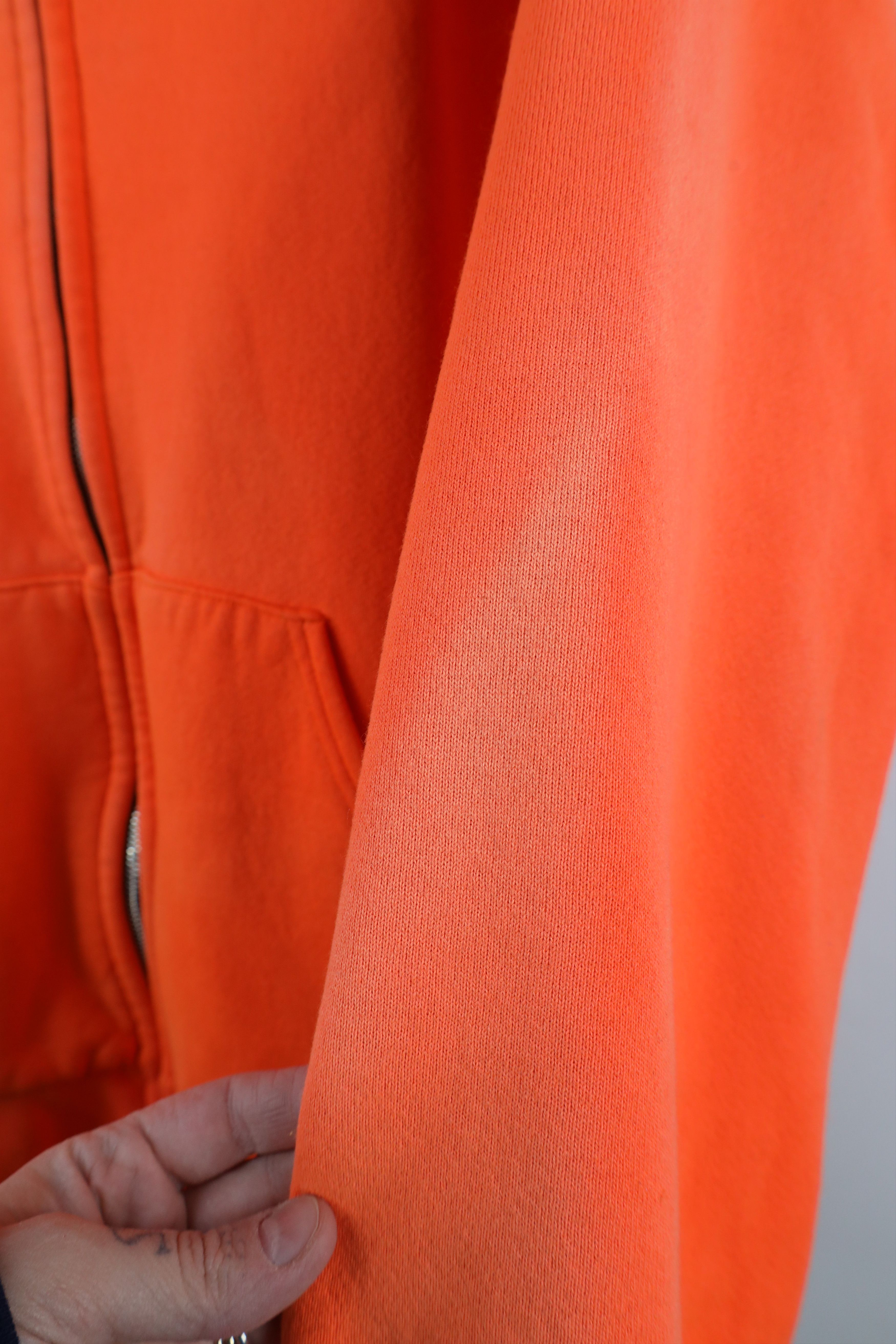 Vintage Vintage 90s Streetwear Full Zip Hoodie Blaze Orange USA Size US XXL / EU 58 / 5 - 7 Thumbnail
