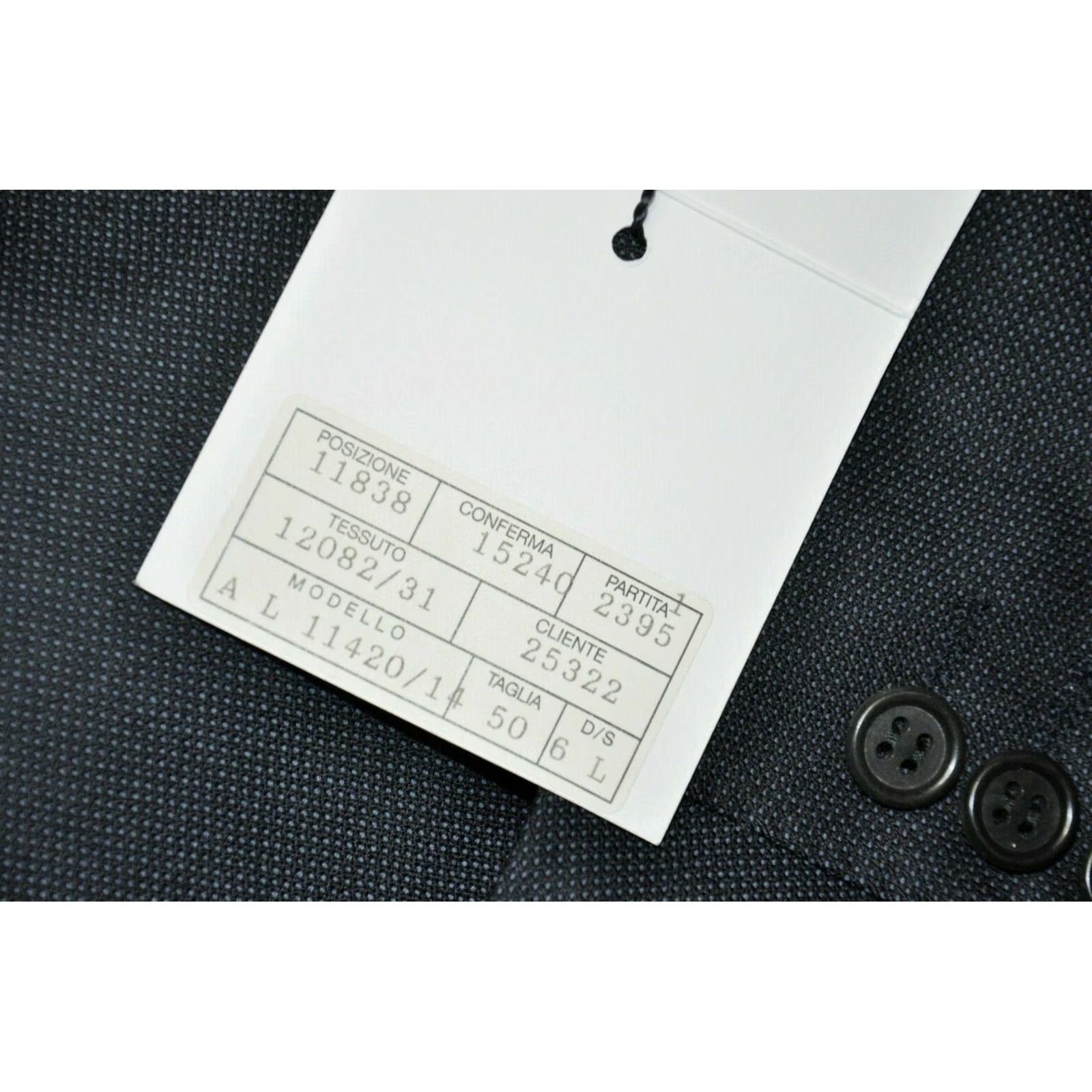 Canali Canali Double Breasted Blazer Jacket Mens Regular Size 50 Dark gray Wool Italy 100% Genuine 100%Wool New Size 50R - 7 Thumbnail