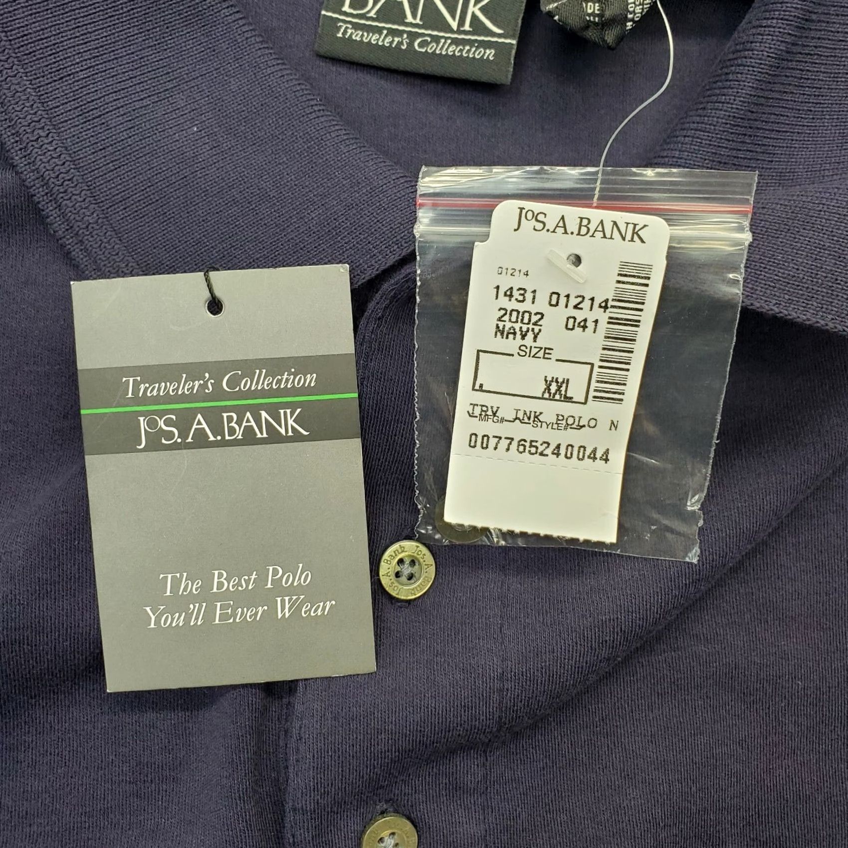 Jos. A. Bank Jos. A. Bank Polo Shirt Men 2XL Navy High Low Slit Long Sleeve Spread Collared Shirt Size US XXL / EU 58 / 5 - 7 Thumbnail