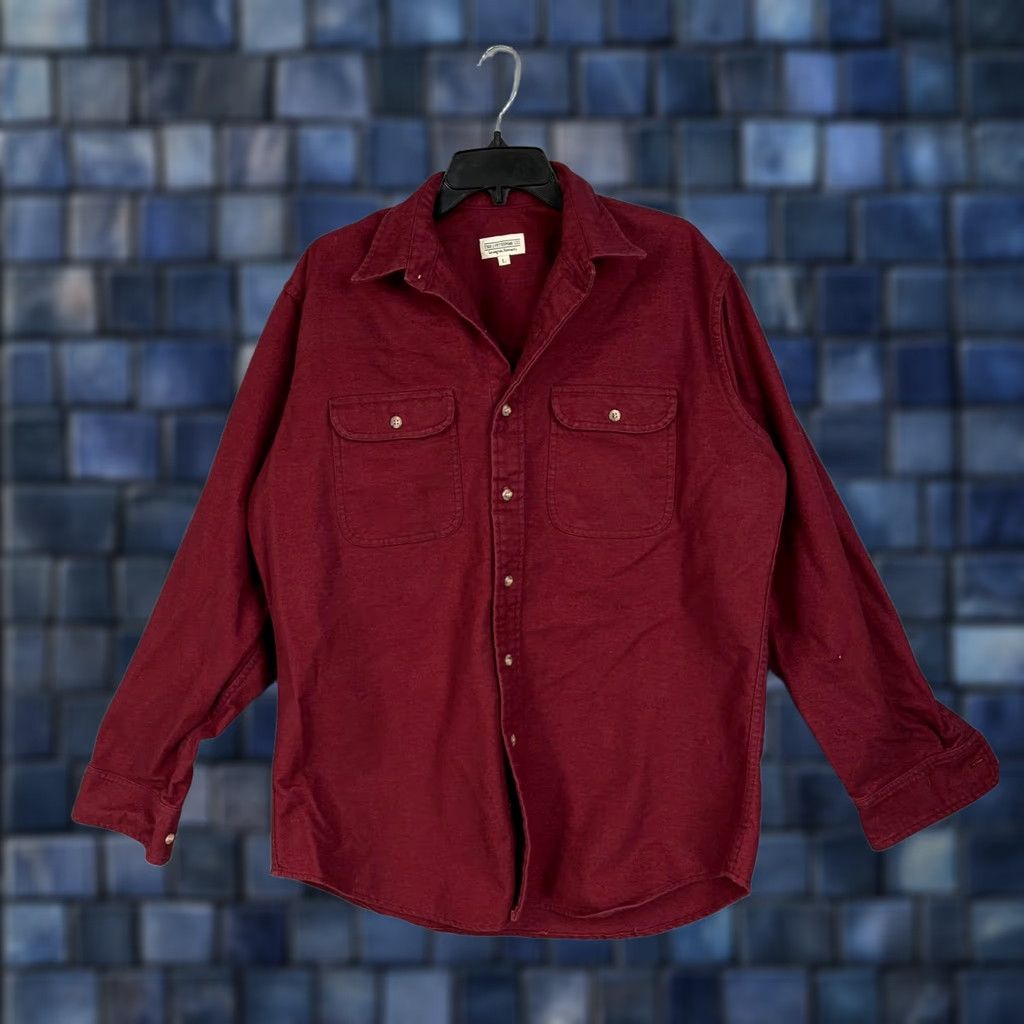 Vintage VINTAGE The J. Peterman Co Shirt Mens Large Red Flannel Button-Up Long Sleeve USA 90s Size US L / EU 52-54 / 3 - 1 Thumbnail