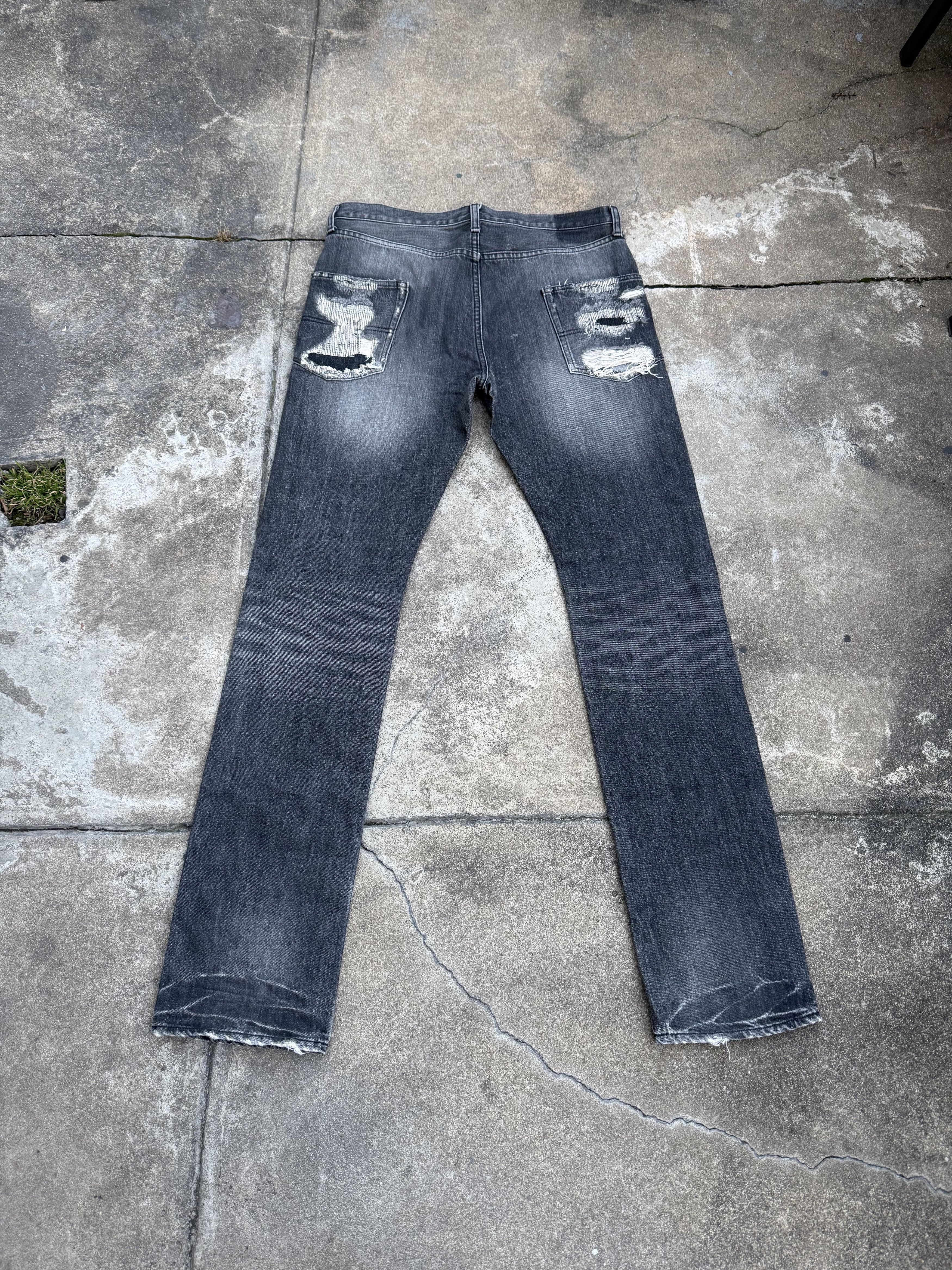 Undercover AW05 "Arts and Crafts" Skull Patch Distressed PocketDenim Size US 32 / EU 48 - 4 Thumbnail