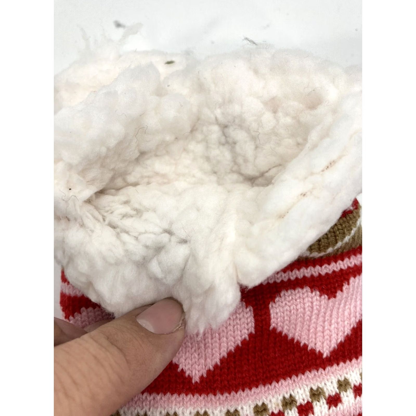 Vintage Sweet Home Slippers Socks Women Slipper One Size Fleece Lining Heart Snow NWT Red White Christmas Holiday Winter Cushioned Non-Slip Mid Calf Socks Size ONE SIZE - 6 Thumbnail