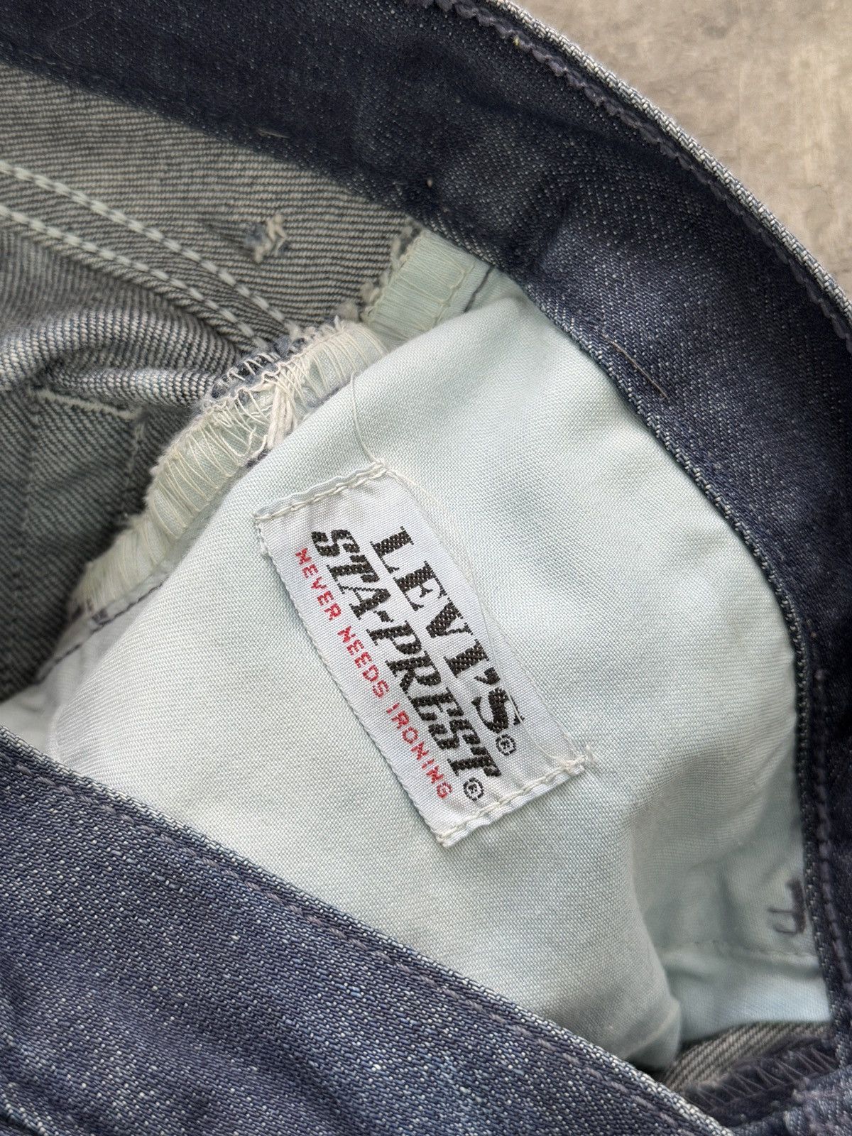 Japanese Brand Vintage 90s Levis Sta Prest Faded Wash Distress Jeans Size US 30 / EU 46 - 5 Thumbnail