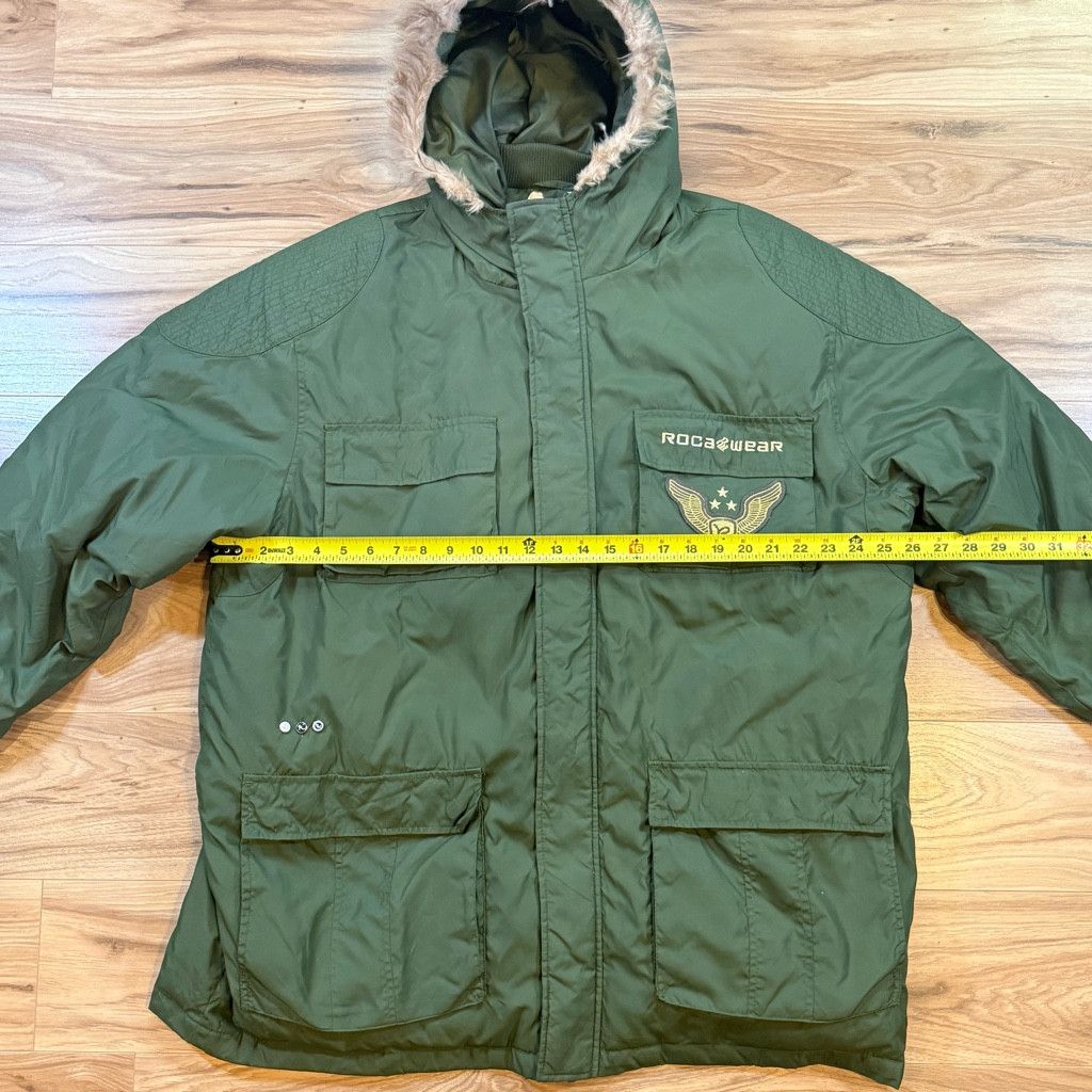 Rocawear Rocawear 2XL Down Parka Jacket Real Fur Hood Green Size US XXL / EU 58 / 5 - 6 Thumbnail
