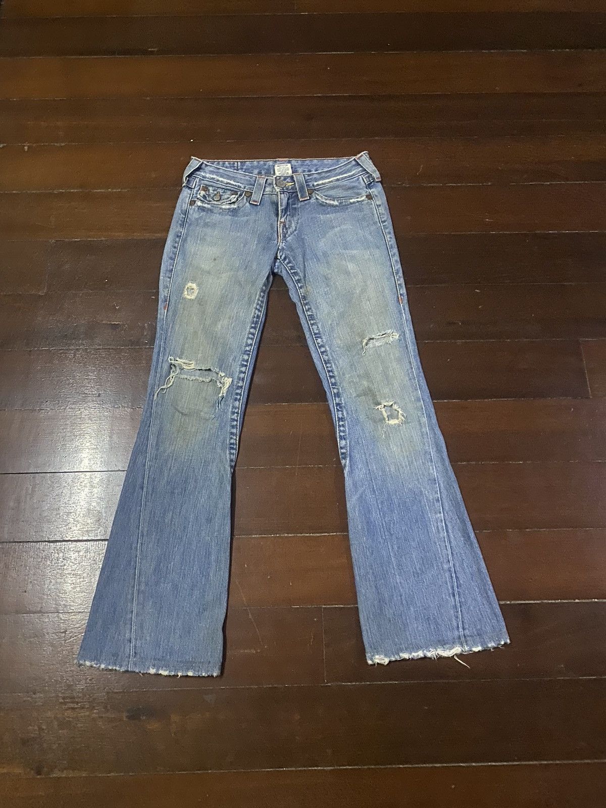 Vintage True Religion Flare Bootcut distressed low rise
