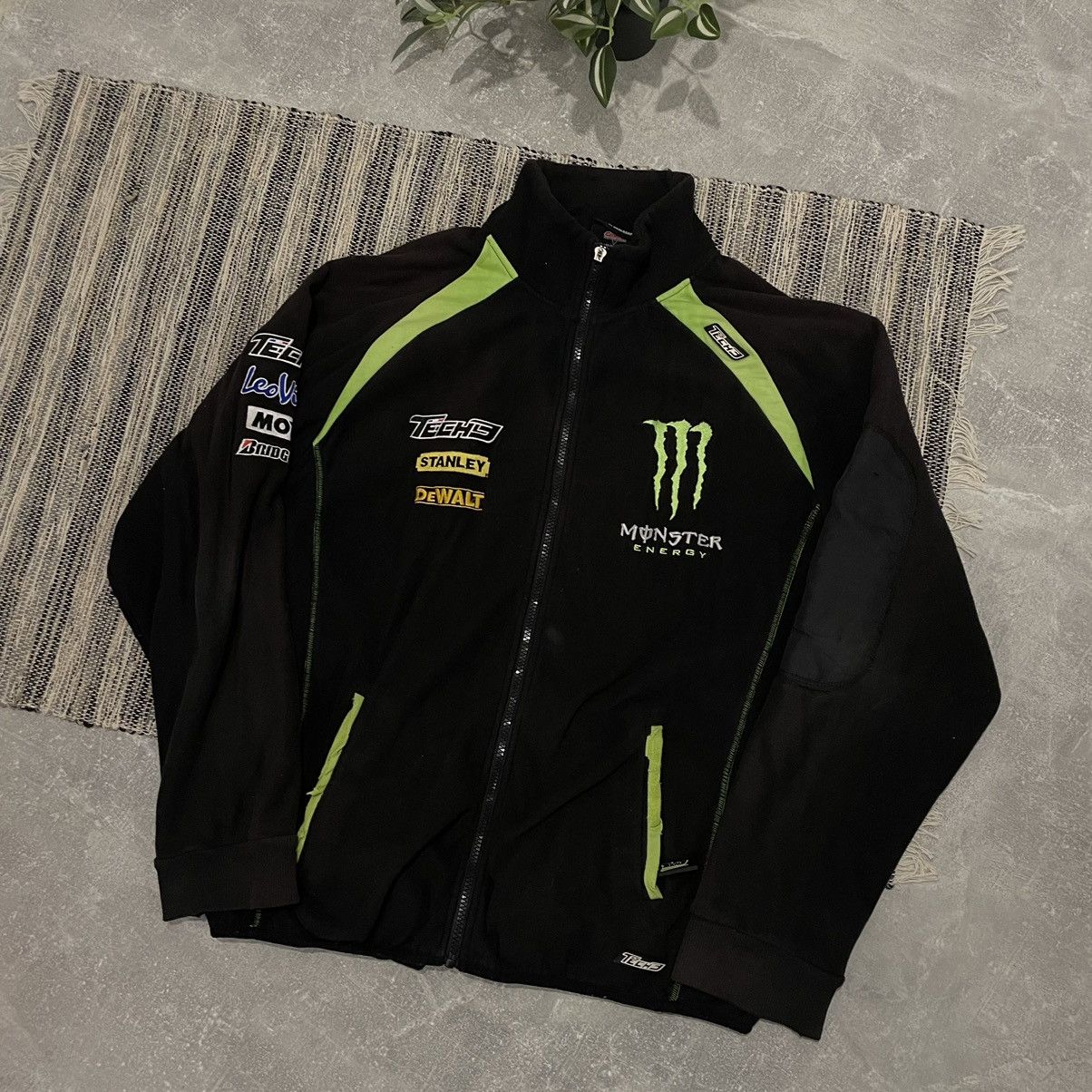 Japanese Brand × MOTO × Racing Monster Energy Fleece JACKET punk 