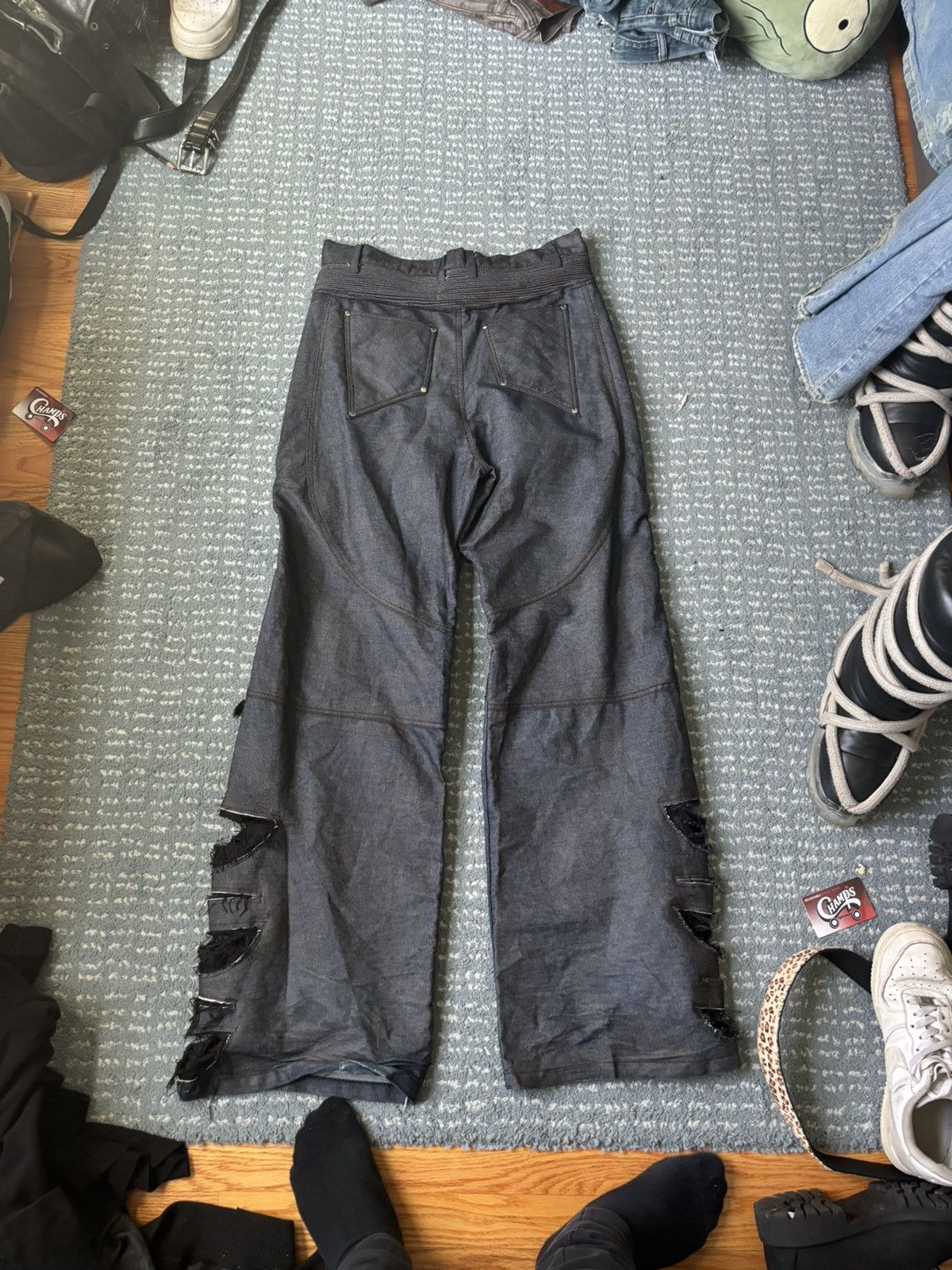 Other MISERE MODERN wide leg moto style flaired baggy jeans Size US 34 / EU 50 - 6 Thumbnail