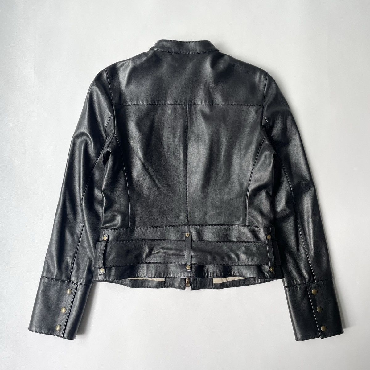 Miu Miu Mid 2000s Black Leather Moto Jacket Size S / US 4 / IT 40 - 17 Thumbnail