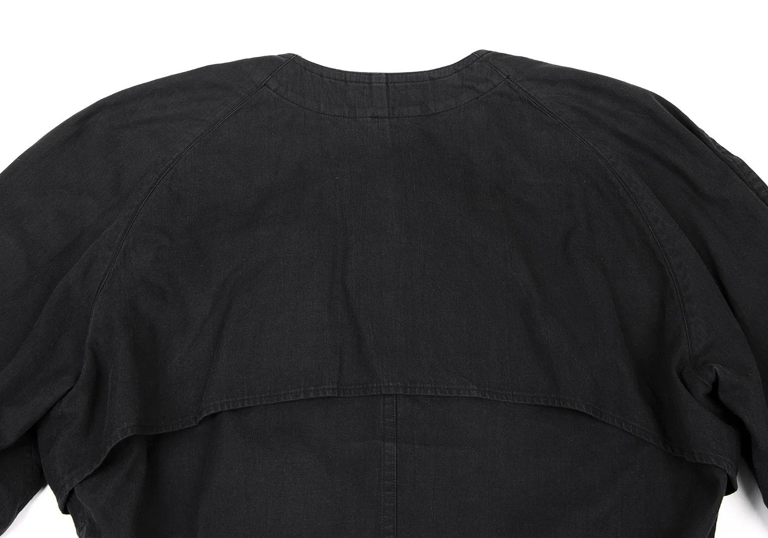 Issey Miyake Cotton Layered No-Collar Jacket in Black Size M Size US M / EU 48-50 / 2 - 15 Thumbnail