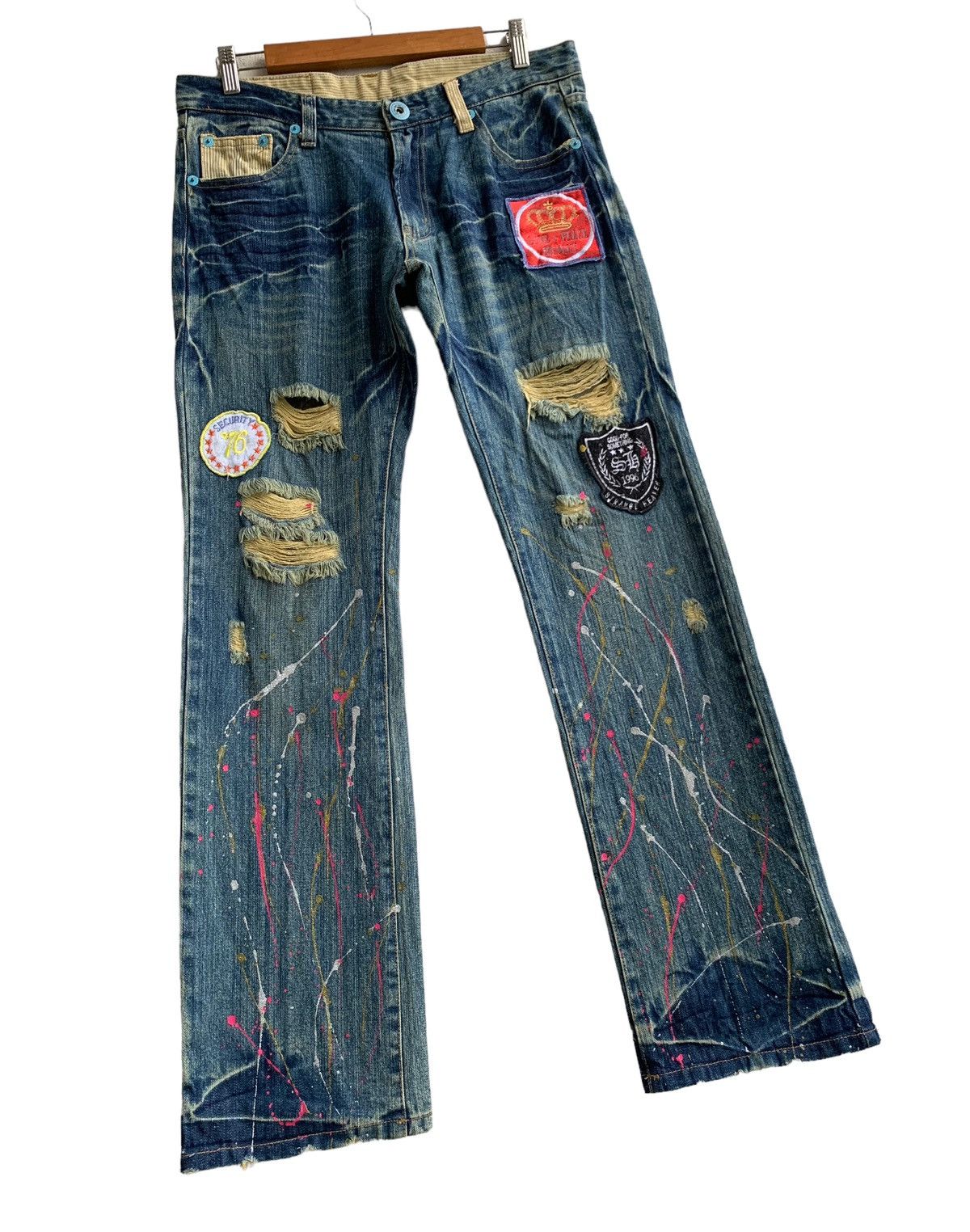 Japanese Brand Japanese Brand Distressed paint splatter jeans Size US 31 - 1 Thumbnail