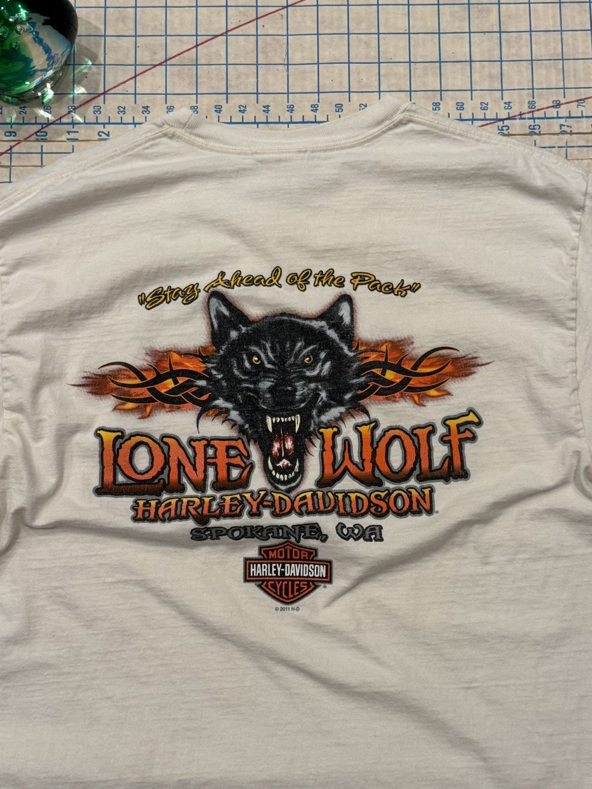 Harley Davidson Harley Davidson Lone Wolf Graphic Tee Used White Size Large Size US L / EU 52-54 / 3 - 4 Thumbnail