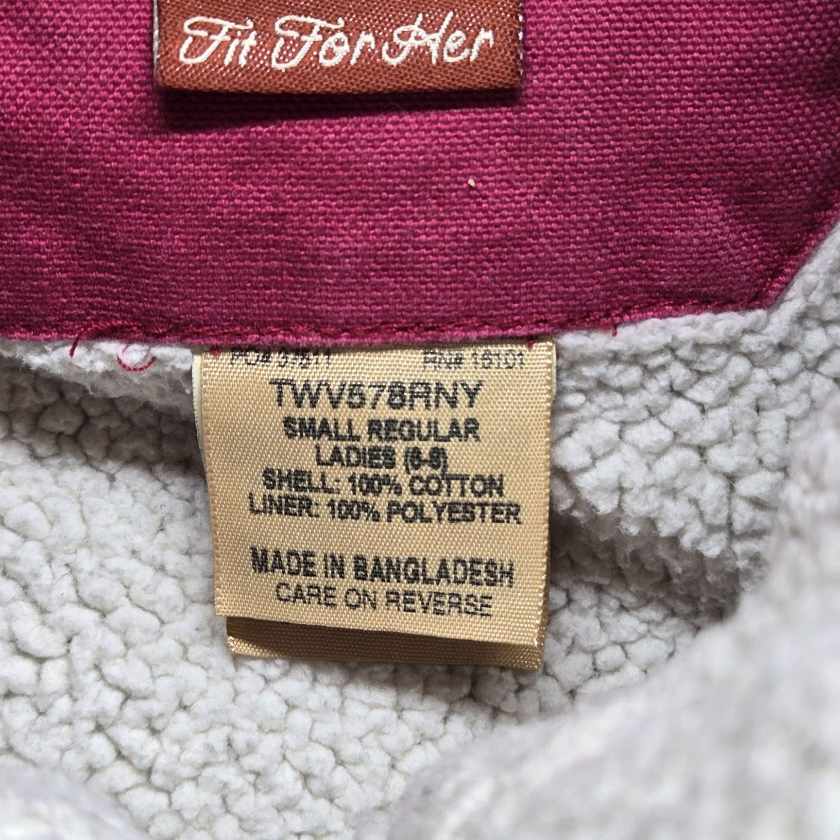 Pinko CE Schmidt Workwear Fit for Her Pink Sherpa Lined Vest - Women’s Small Zip Vest, Cotton Canvas, Insulated, Fall Winter, Casual/Workwear Size S / US 4 / IT 40 - 4 Thumbnail