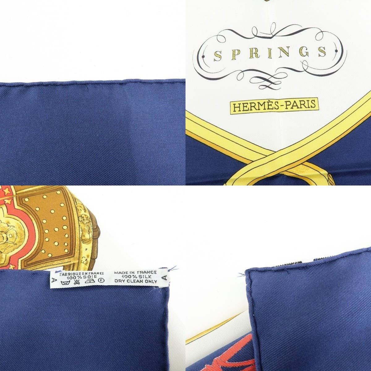 Hermes Hermes Springs Carre 90 Silk Scarf Navy Size ONE SIZE - 5 Thumbnail