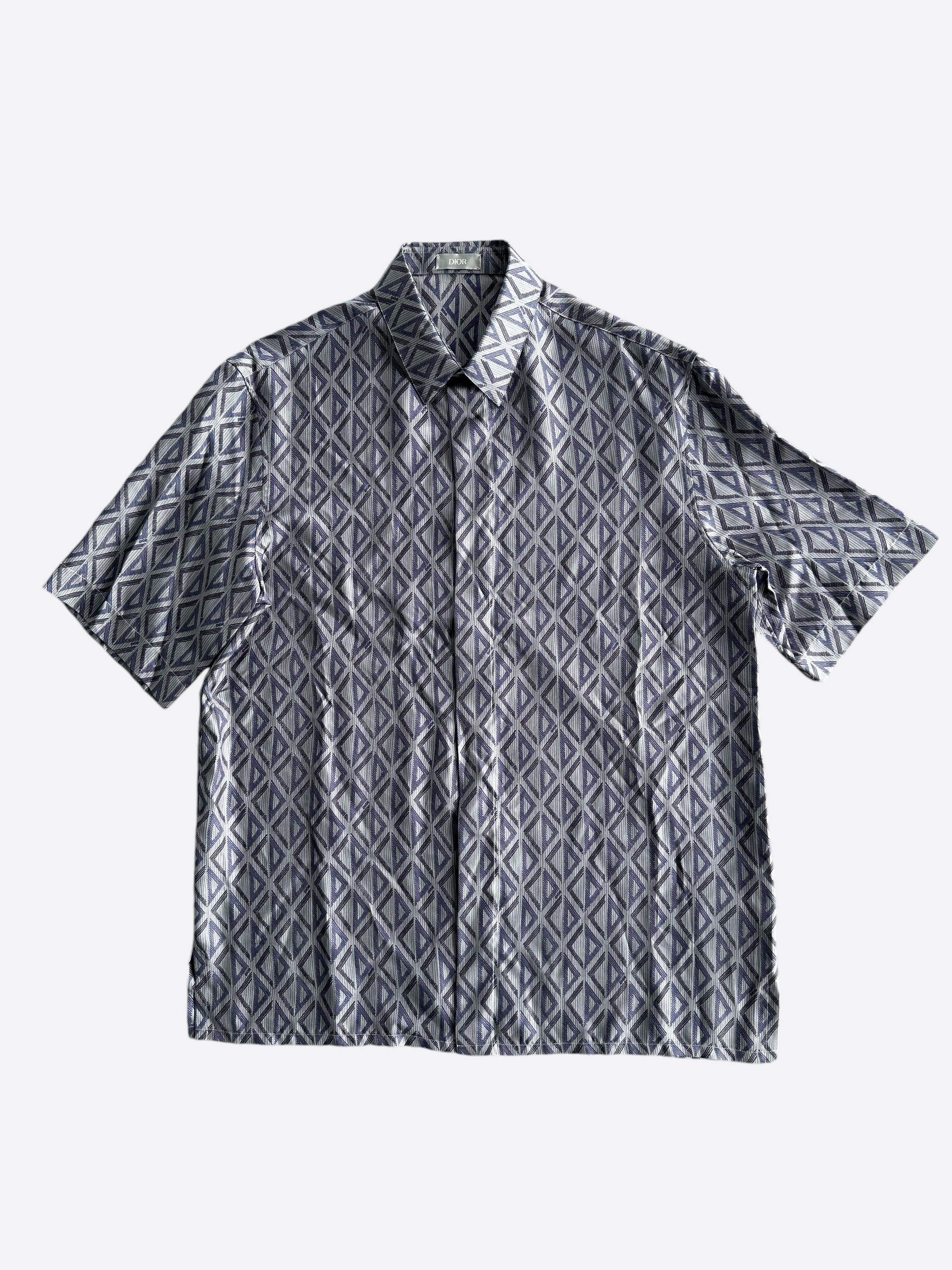 Dior Dior Navy CD Diamond Silk Button Up Shirt Size US M / EU 48-50 / 2 - 1 Thumbnail