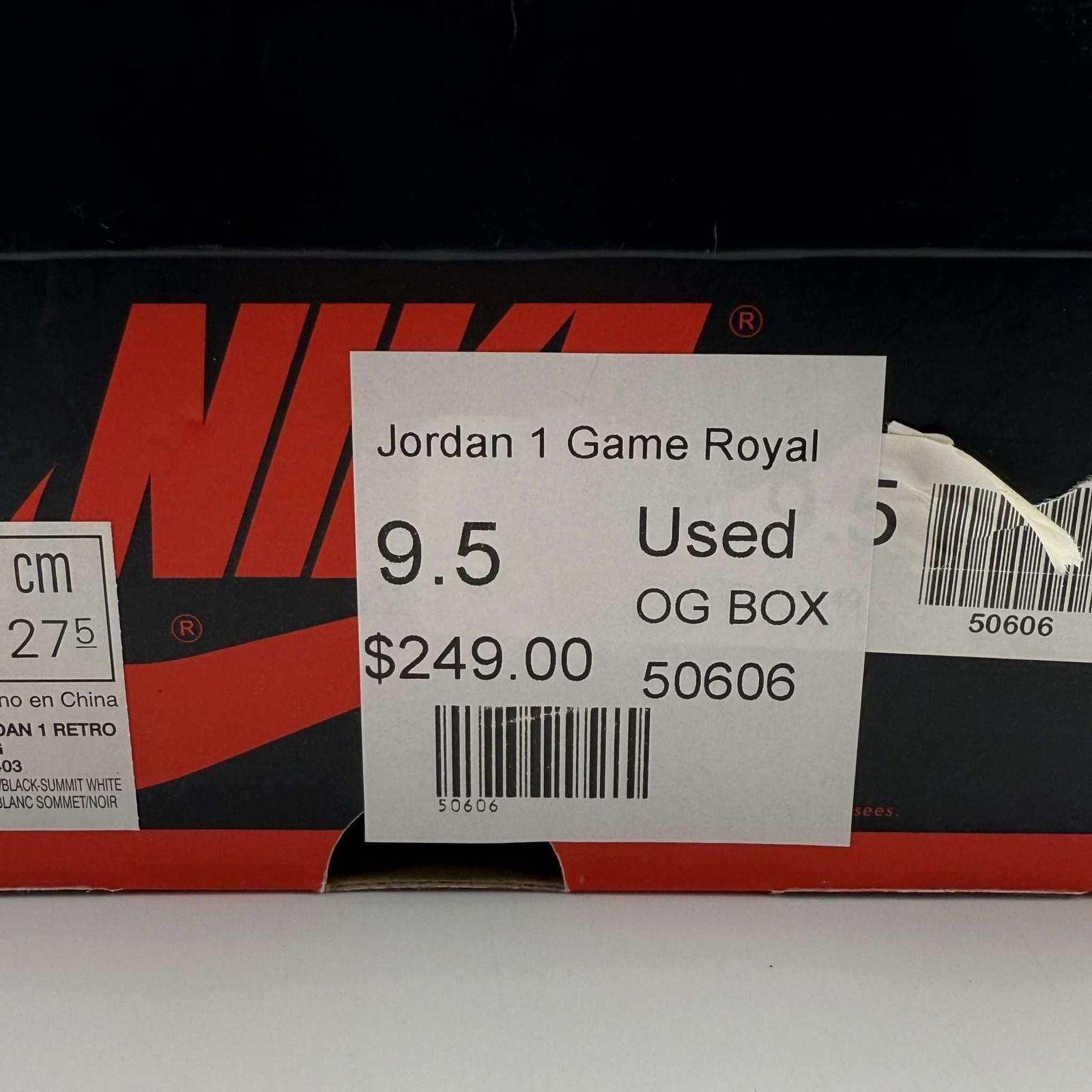Nike og box Nike Air Jordan 1 Retro High OG Game Royal 9.5 Used Size US 9.5 / EU 42-43 - 9 Thumbnail