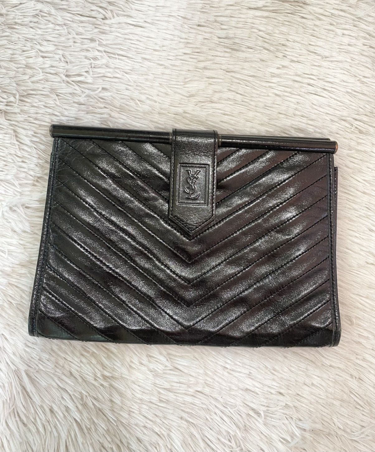 Yves Saint Laurent Yves Sain Laurent Quilted Clutch Bag Size ONE SIZE - 2 Thumbnail